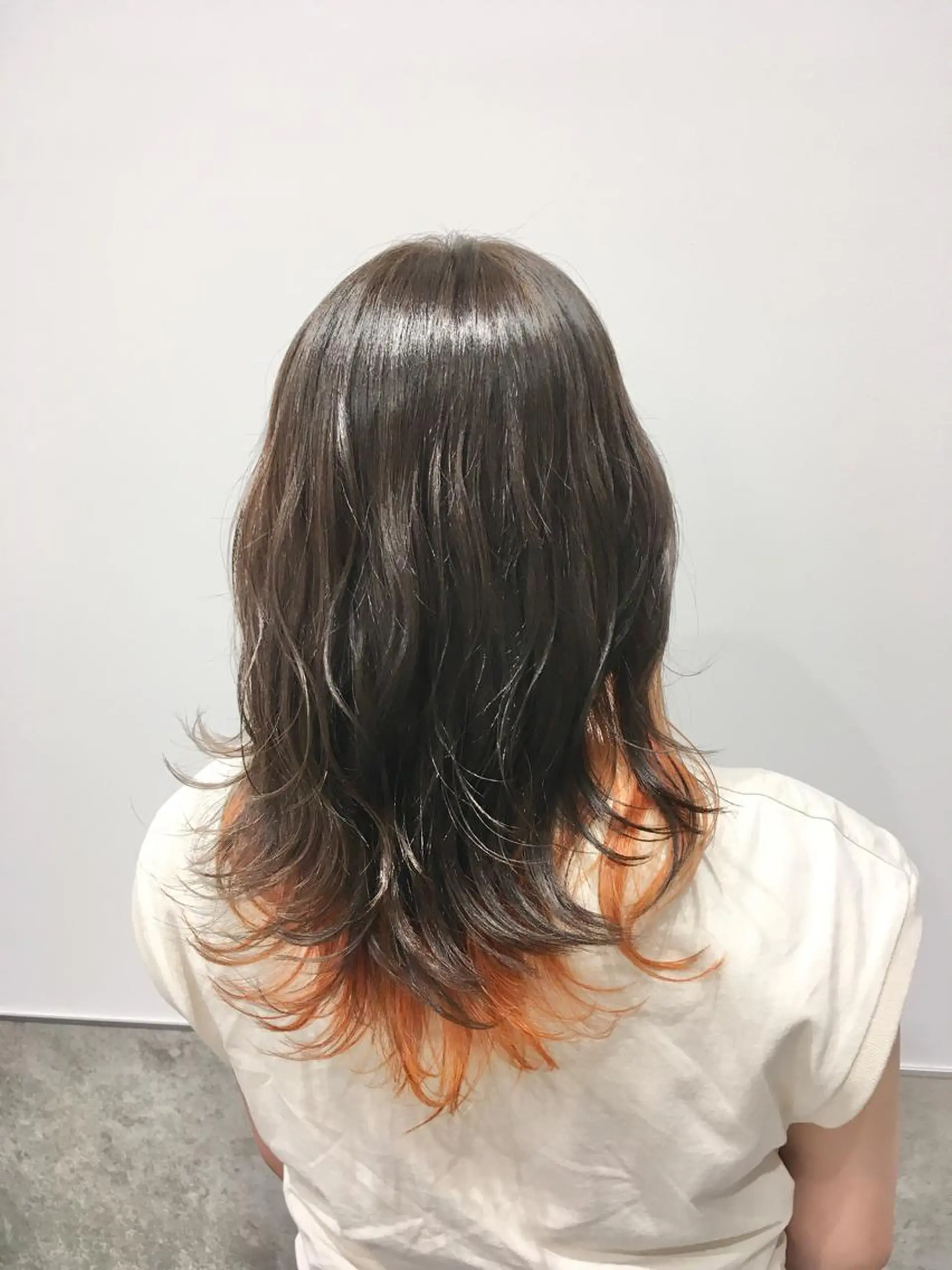 ロング カラー オレンジ ヘアカラー トリートメント ヘッドスパ ヘアセット go today shaire salon 本店所属・yoshi ☆のヘアスタイル