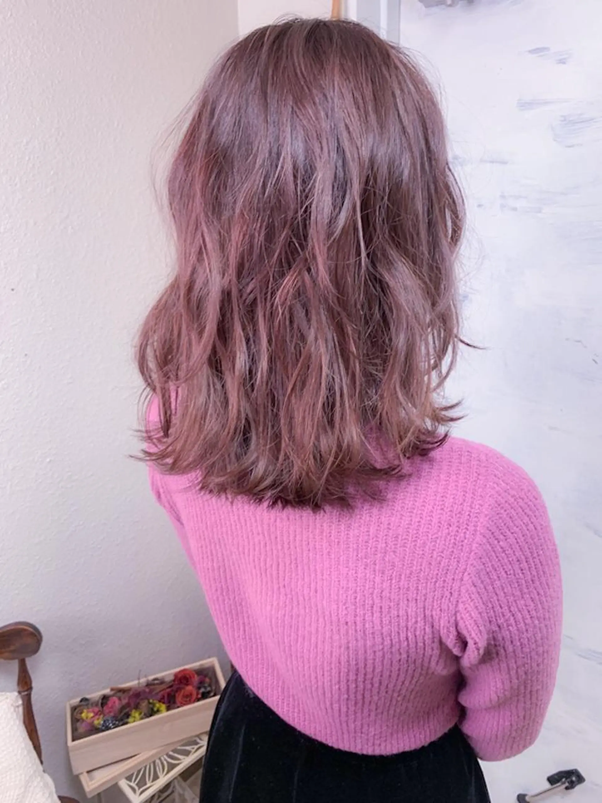 ショート カラー ベージュカラー ハイライトカラー ピンクカラー ピンクベージュ ハイライト ヘアカラー BOX mico.のヘアスタイル