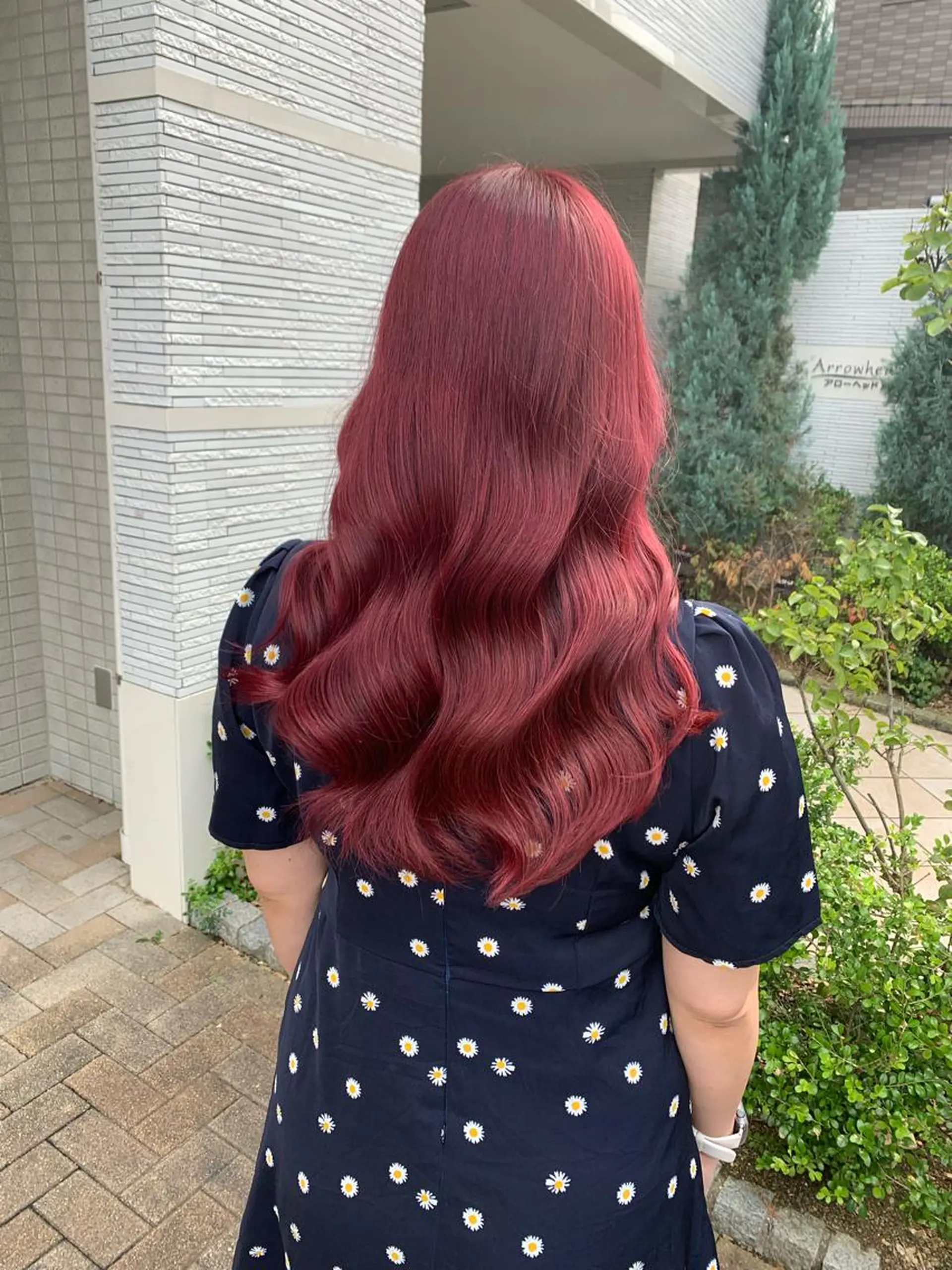 ロング カラー ピンクカラー 上田 紗也のヘアスタイル