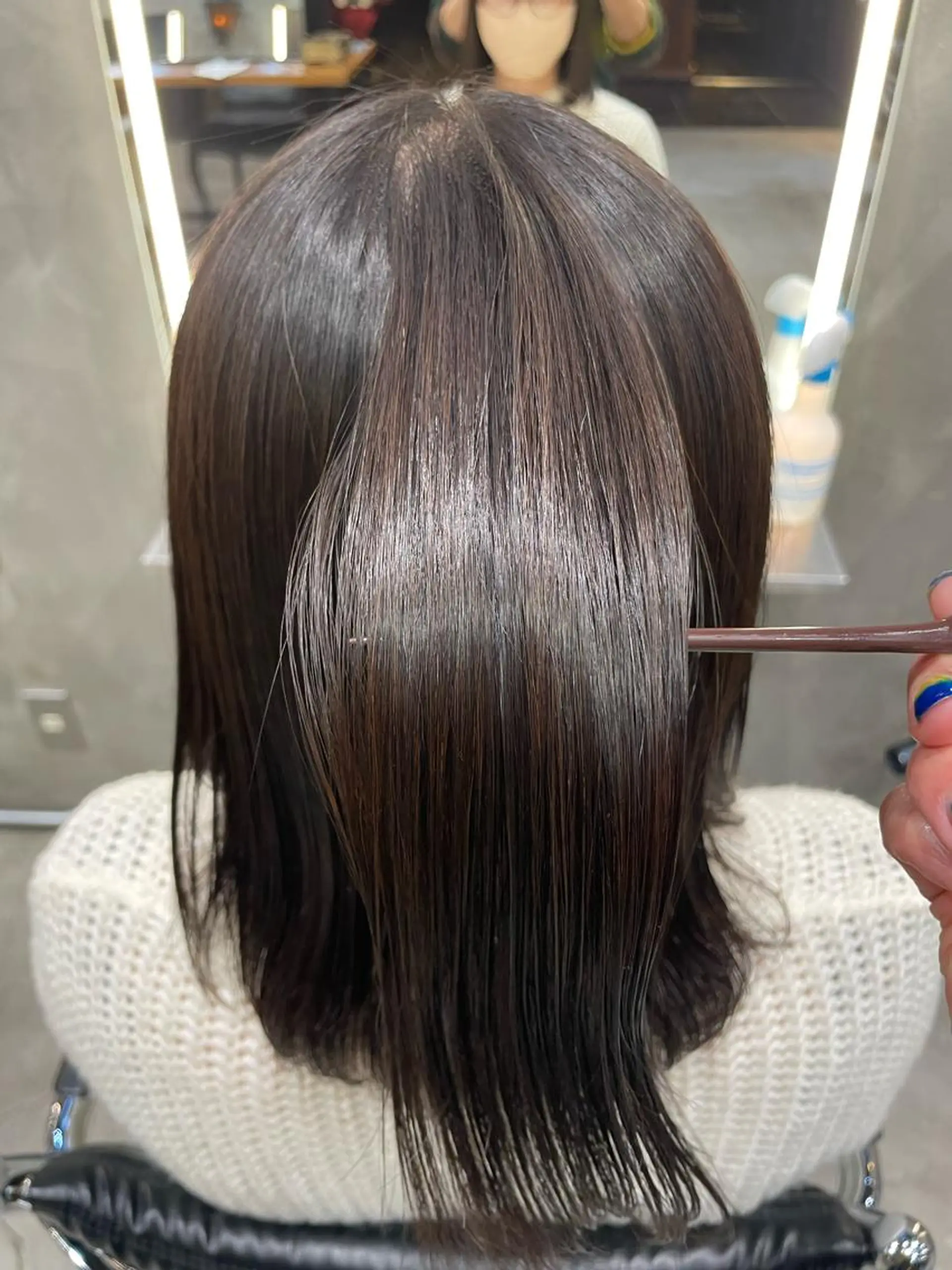 ミディアム カラー パーマ ヘアアレンジ カット 縮毛矯正 トリートメント レイヤー/ 透明感カラー/マドカのヘアスタイル