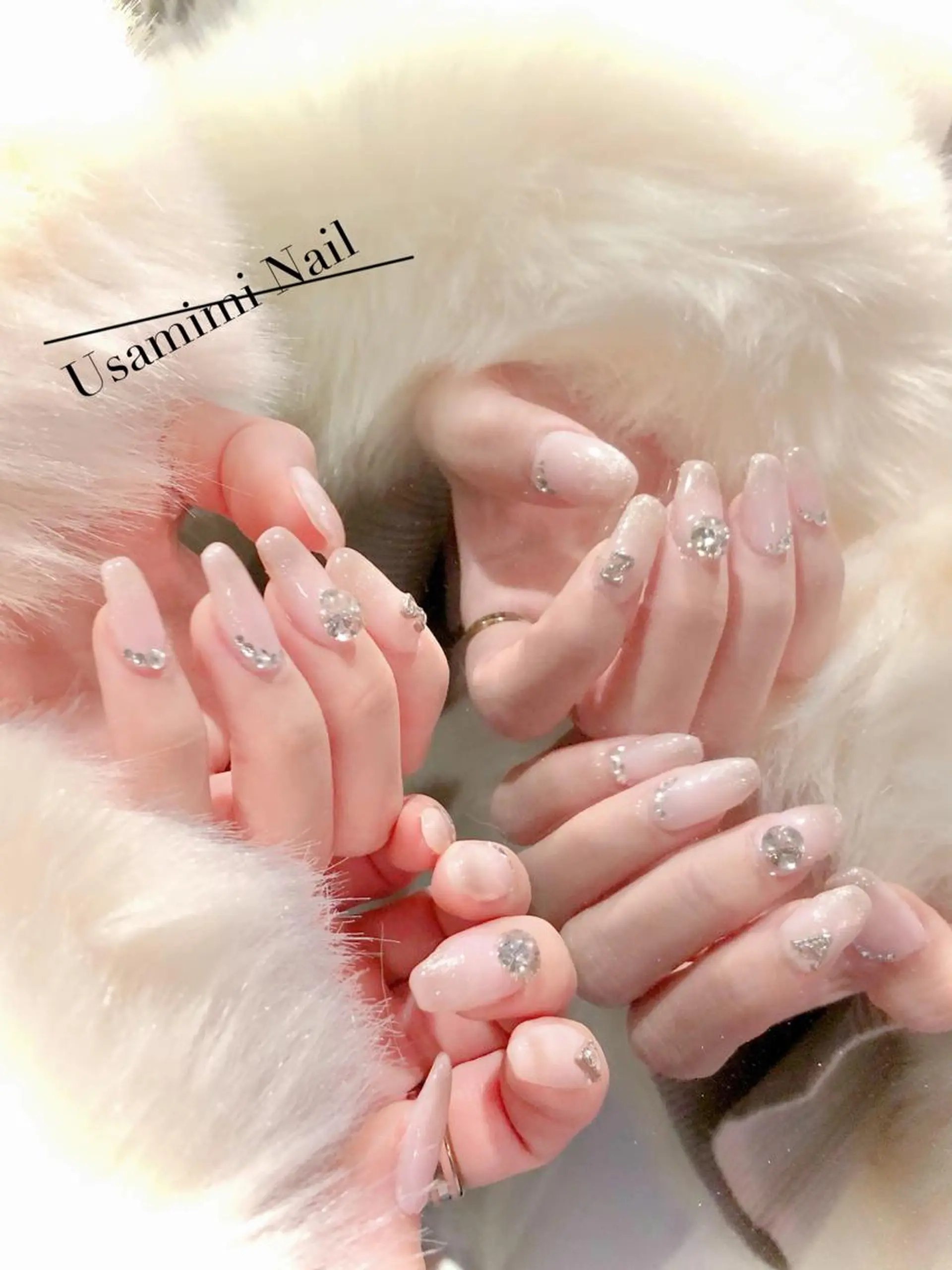 ネイル 💕🐰うさみみ🐰 💕猫と触れ合い✨のネイルデザイン