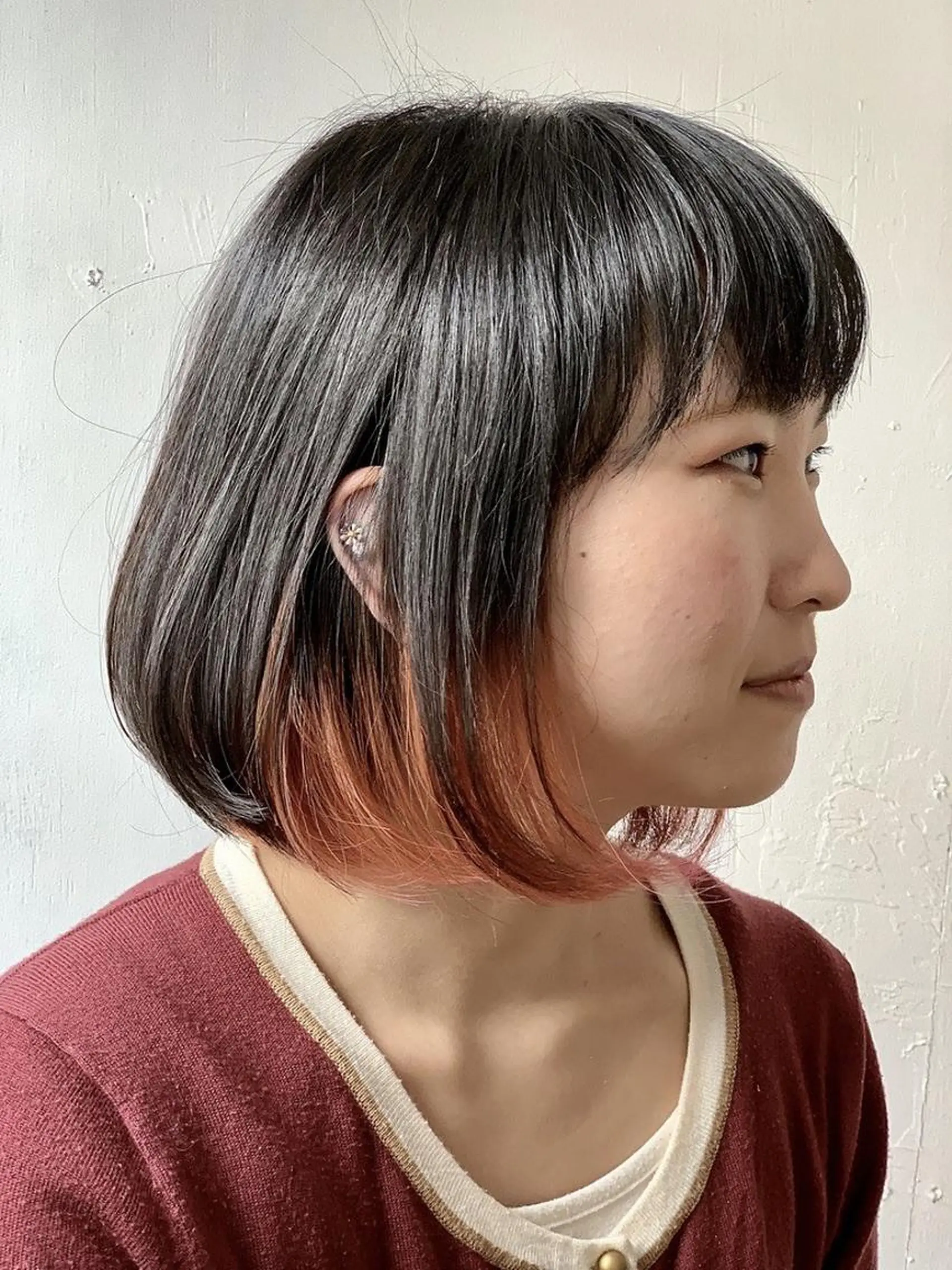 ショート カラー インナーカラー オレンジ BAUM所属・新井 絵美のマツエク・マツパデザイン