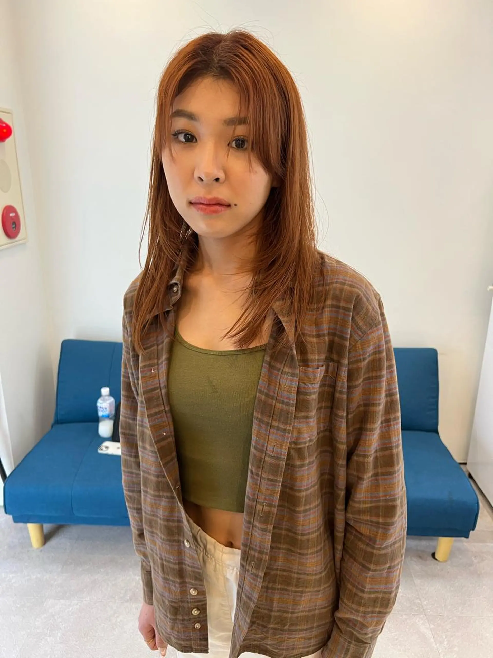 セミロング カラー ブラウンカラー オレンジ オレンジブラウン レイヤーカット 🏯店長🏯 坂口敬志朗のヘアスタイル