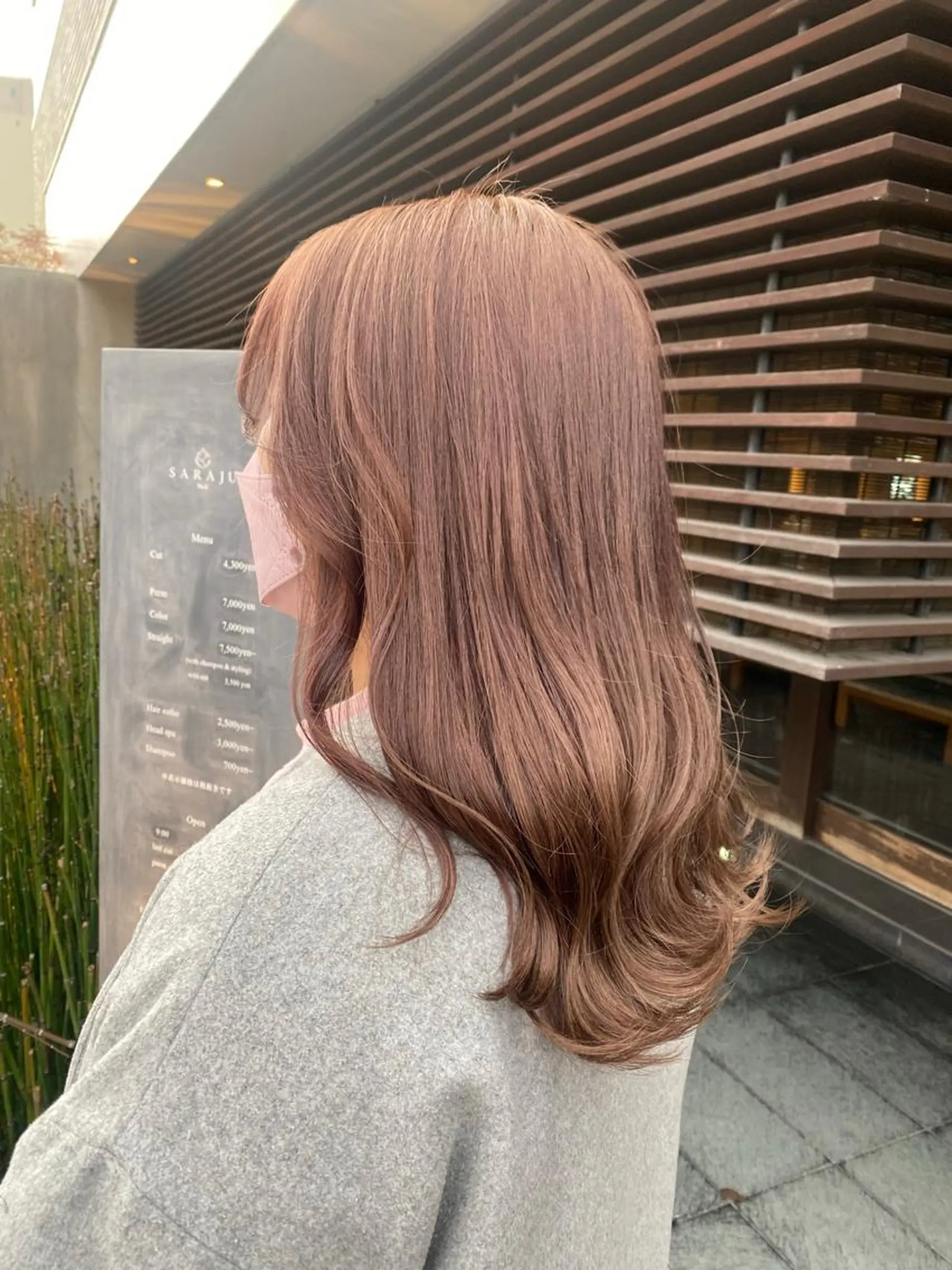 ロング カラー ベージュカラー ピンクカラー ピンクベージュ カット ヘアカラー トリートメント 中井 一葉のヘアスタイル