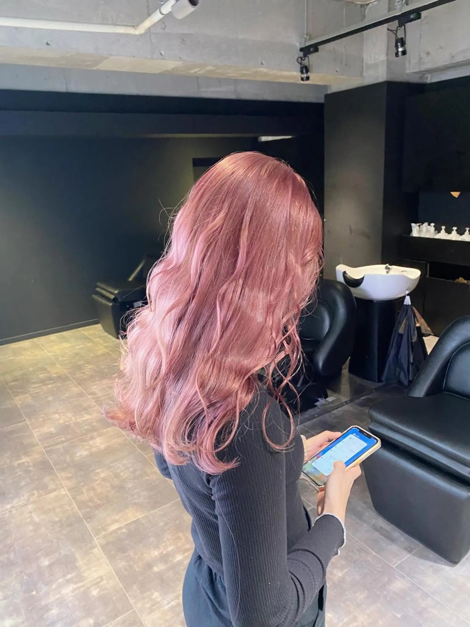 セミロング カラー ピンクカラー ヘアカラー トリートメント esu天満所属・esu 天満のヘアスタイル