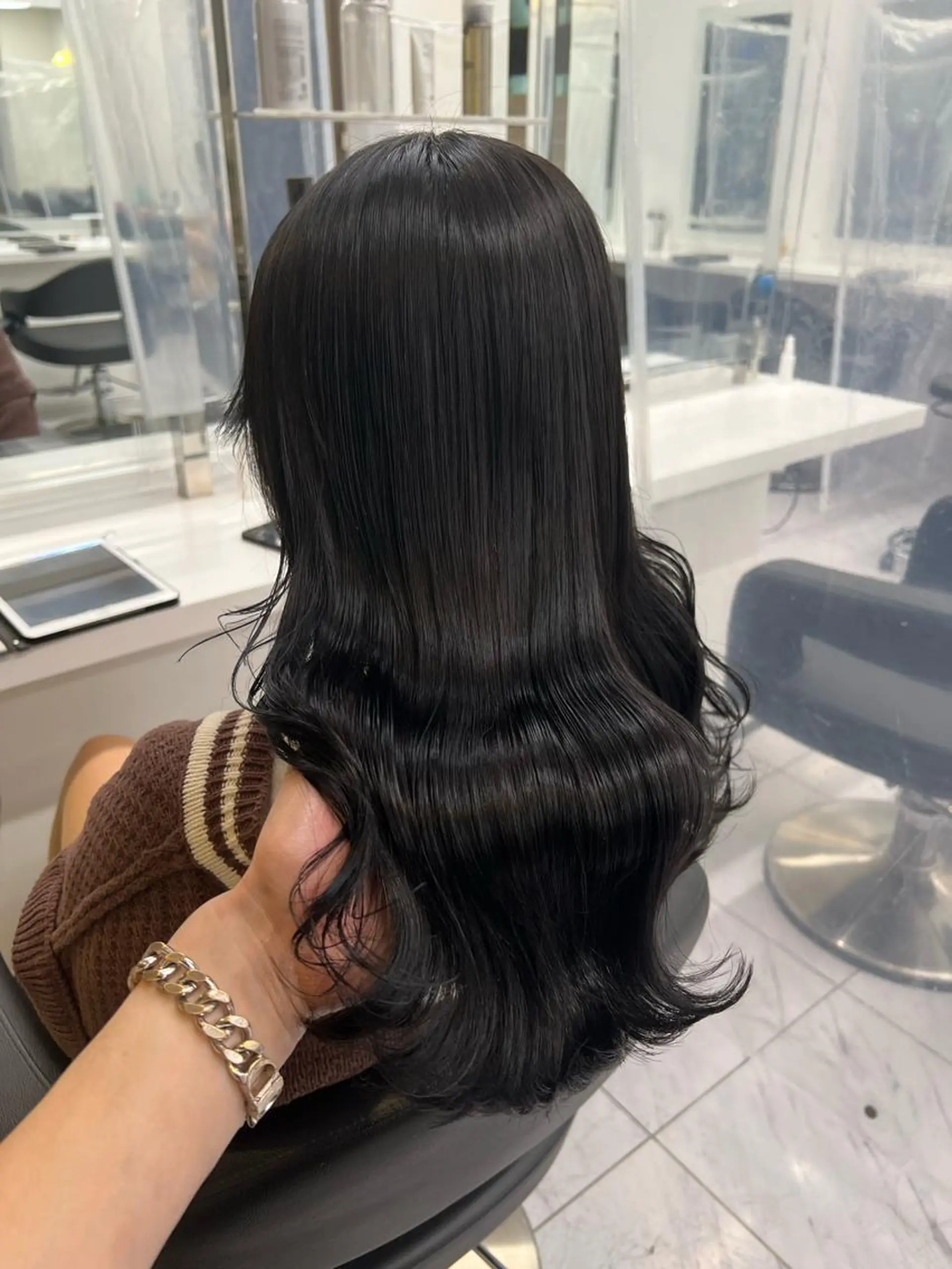 セミロング パーマ ヘアアレンジ メンズ マツエク・マツパ 韓国風ベージュ🤎 赤みなし🌿横浜🤎のヘアスタイル