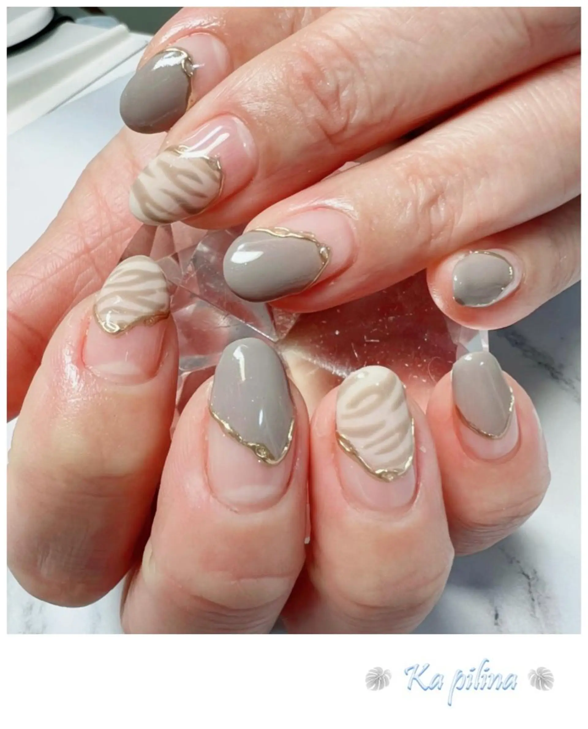 ネイル アニマル柄 ニュアンスネイル Nail salon Ka pilinaのネイルデザイン