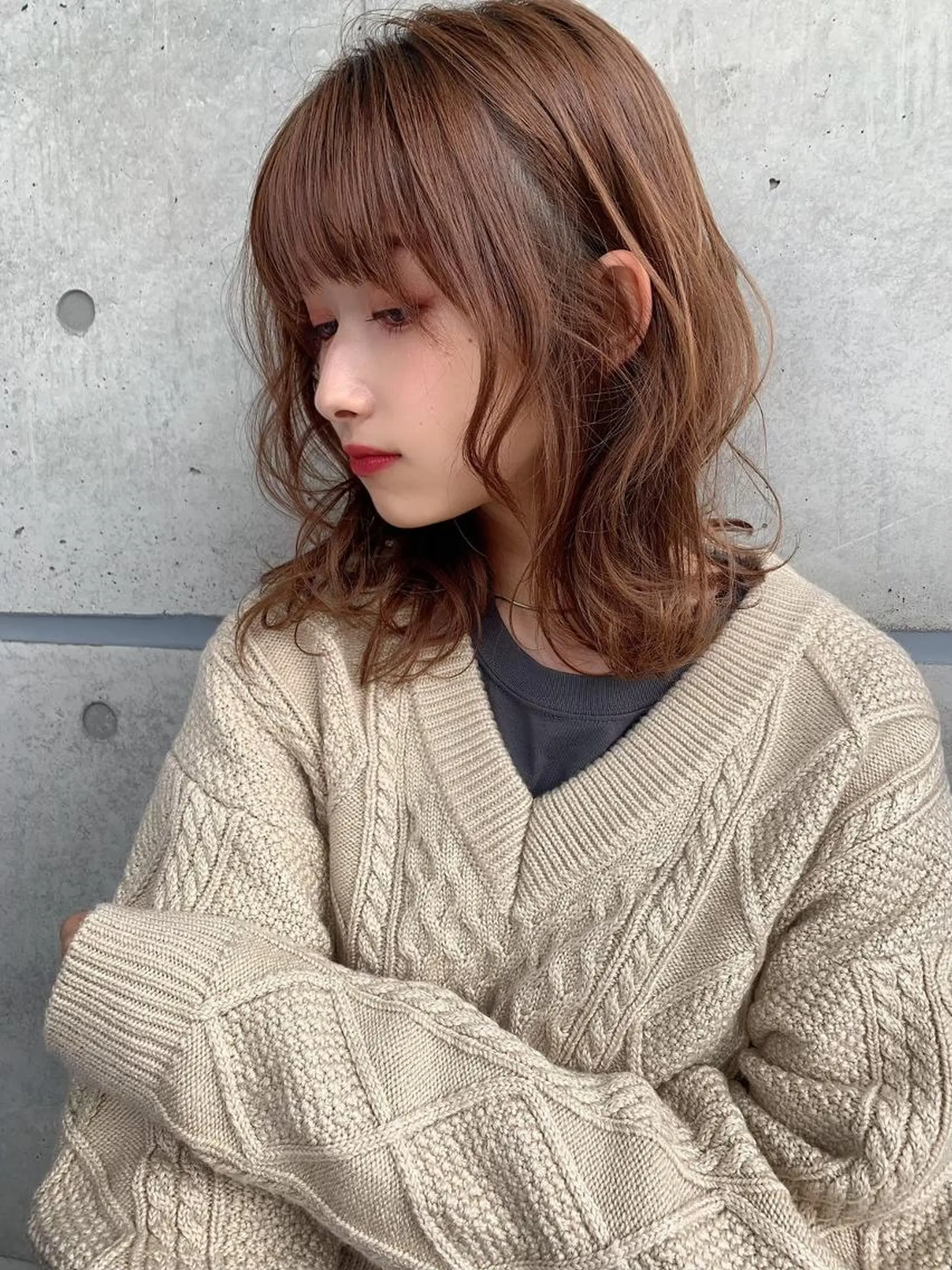 ミディアム うる艶赤み消し 【池袋LAND】のヘアスタイル