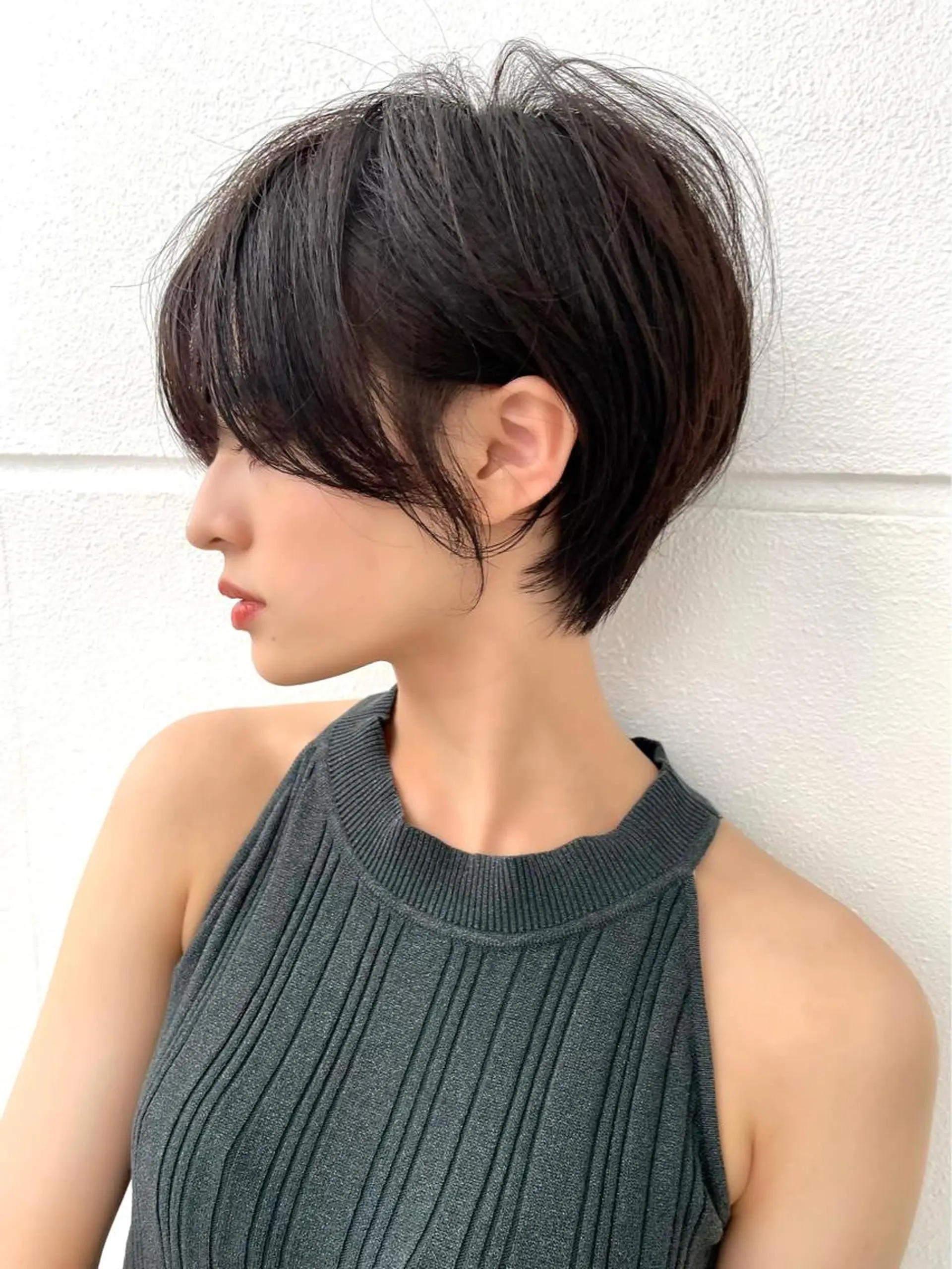 ショート カラー パーマ 【韓国　レイヤー 髪質改善✨】かずのヘアスタイル