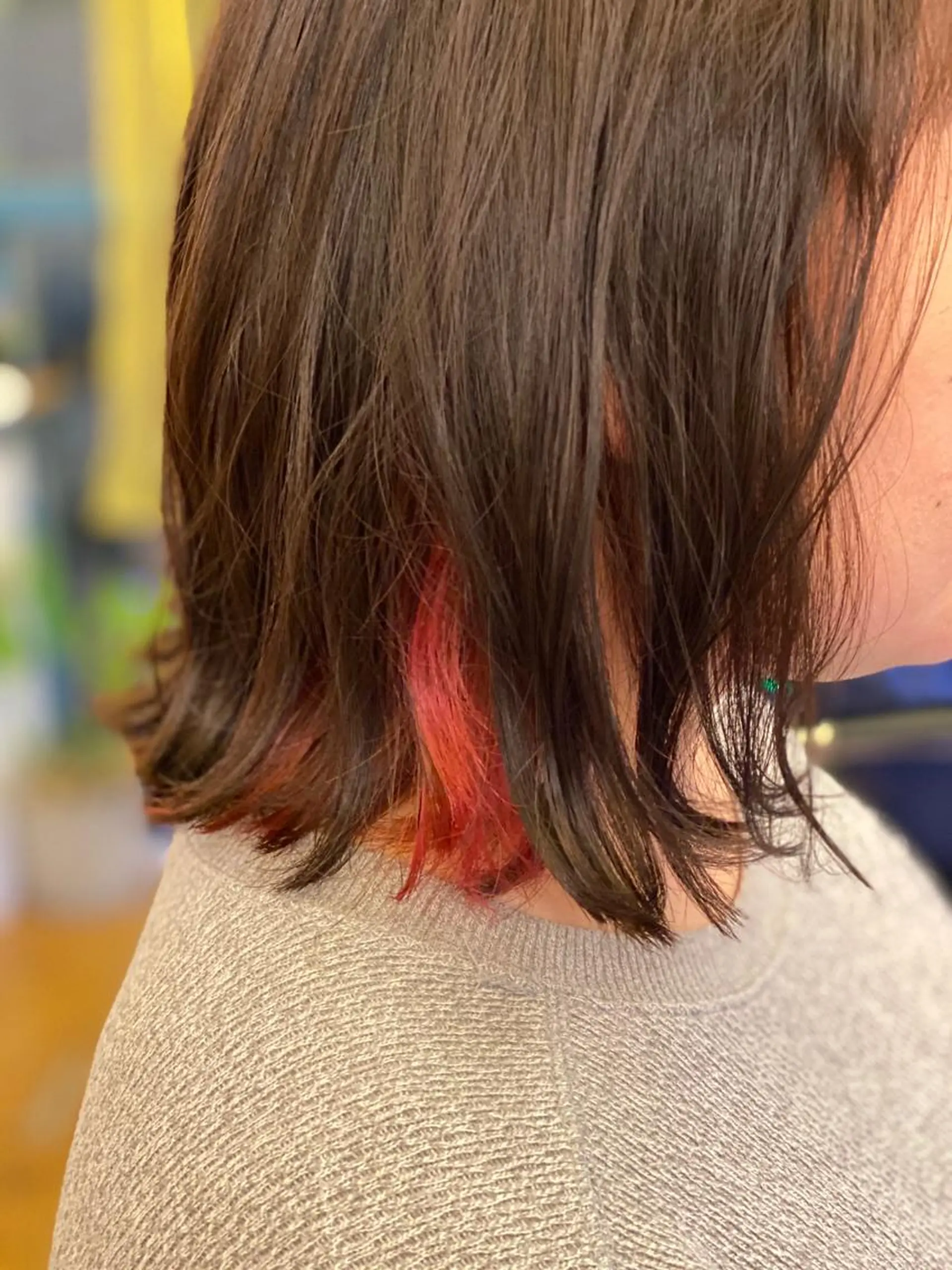 ミディアム カラー ブリーチ Lagom なかだのヘアスタイル