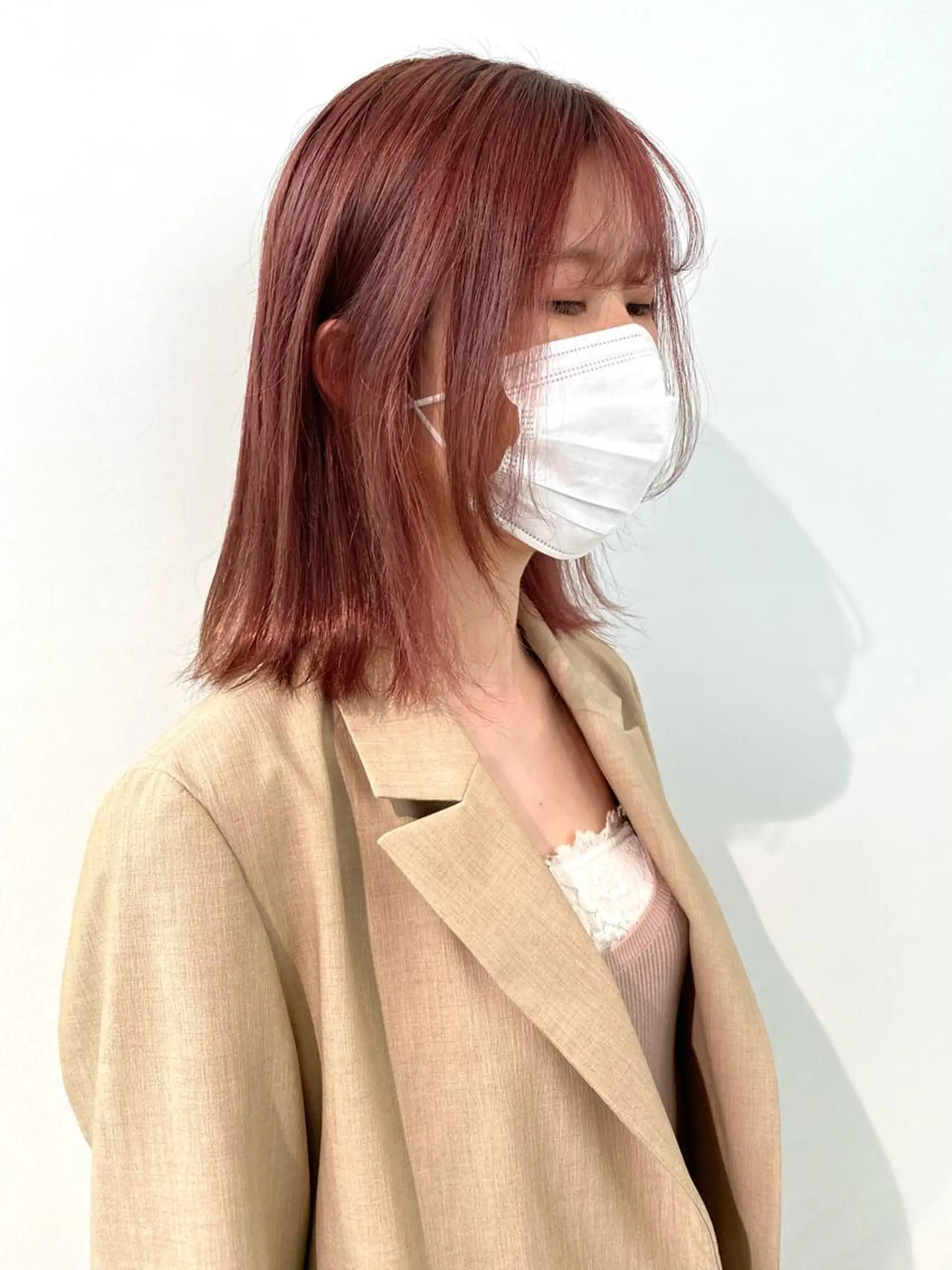 ミディアム カラー ピンクカラー ヘアカラー 仲川 和人のヘアスタイル