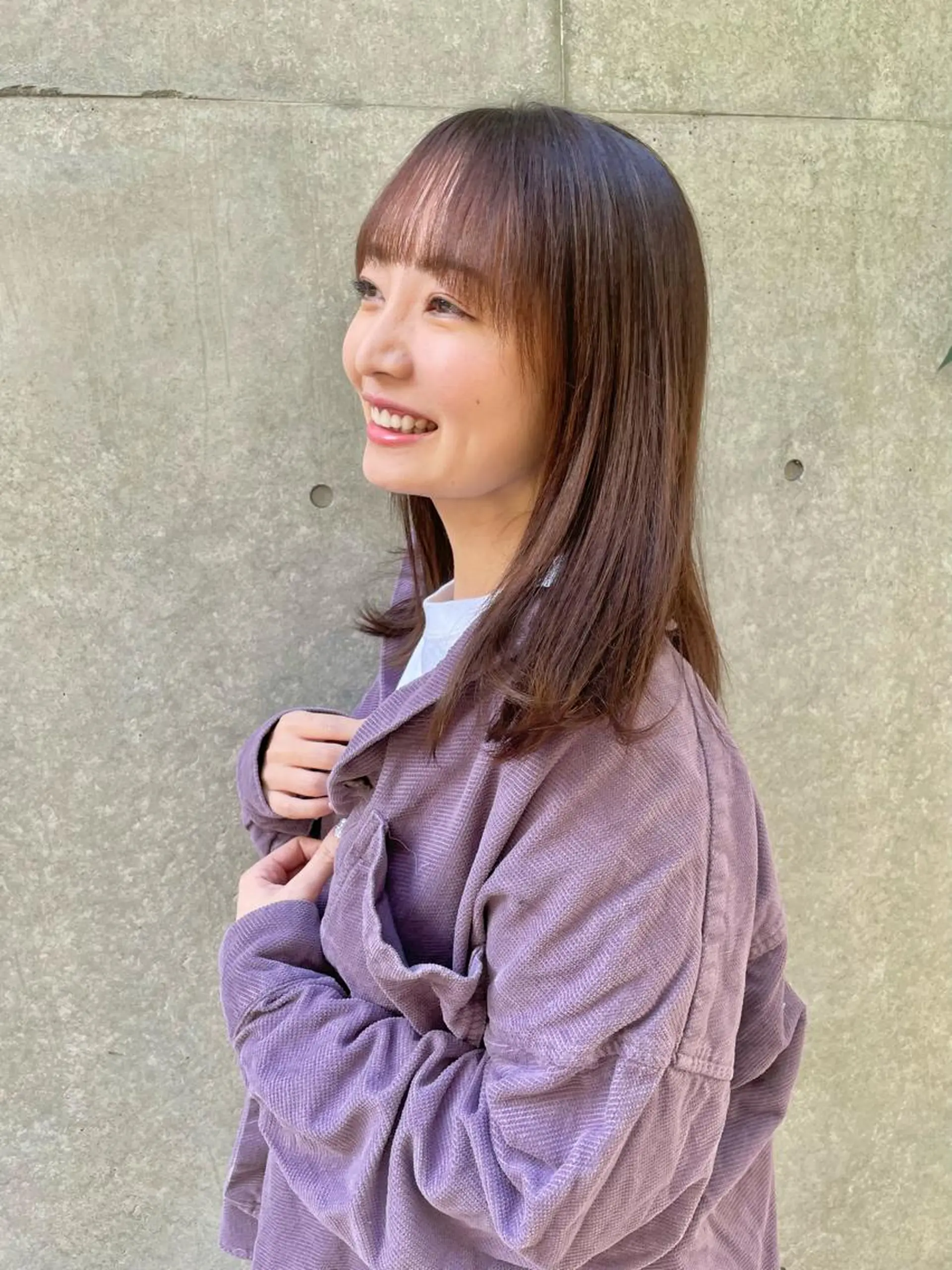 セミロング カラー カット 縮毛矯正 トリートメント ツヤ美髪💐 髪質改善/高山愛来のヘアスタイル