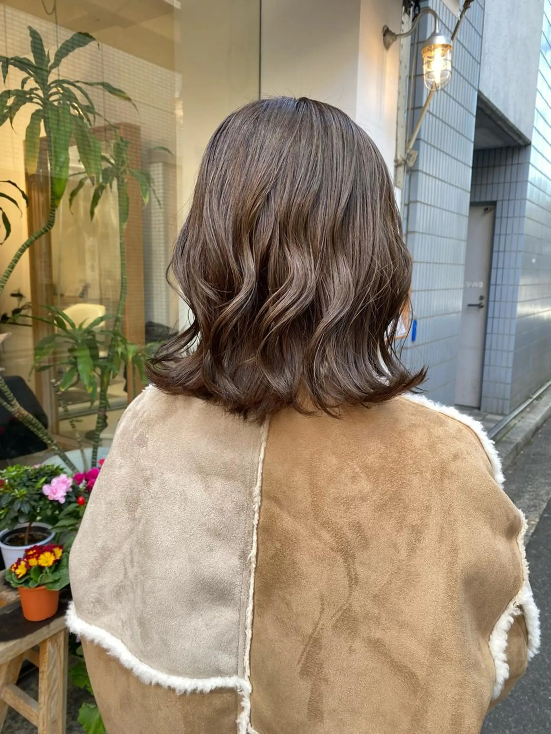 ミディアム カラー カット ヘアカラー トリートメント 安永 涼のヘアスタイル