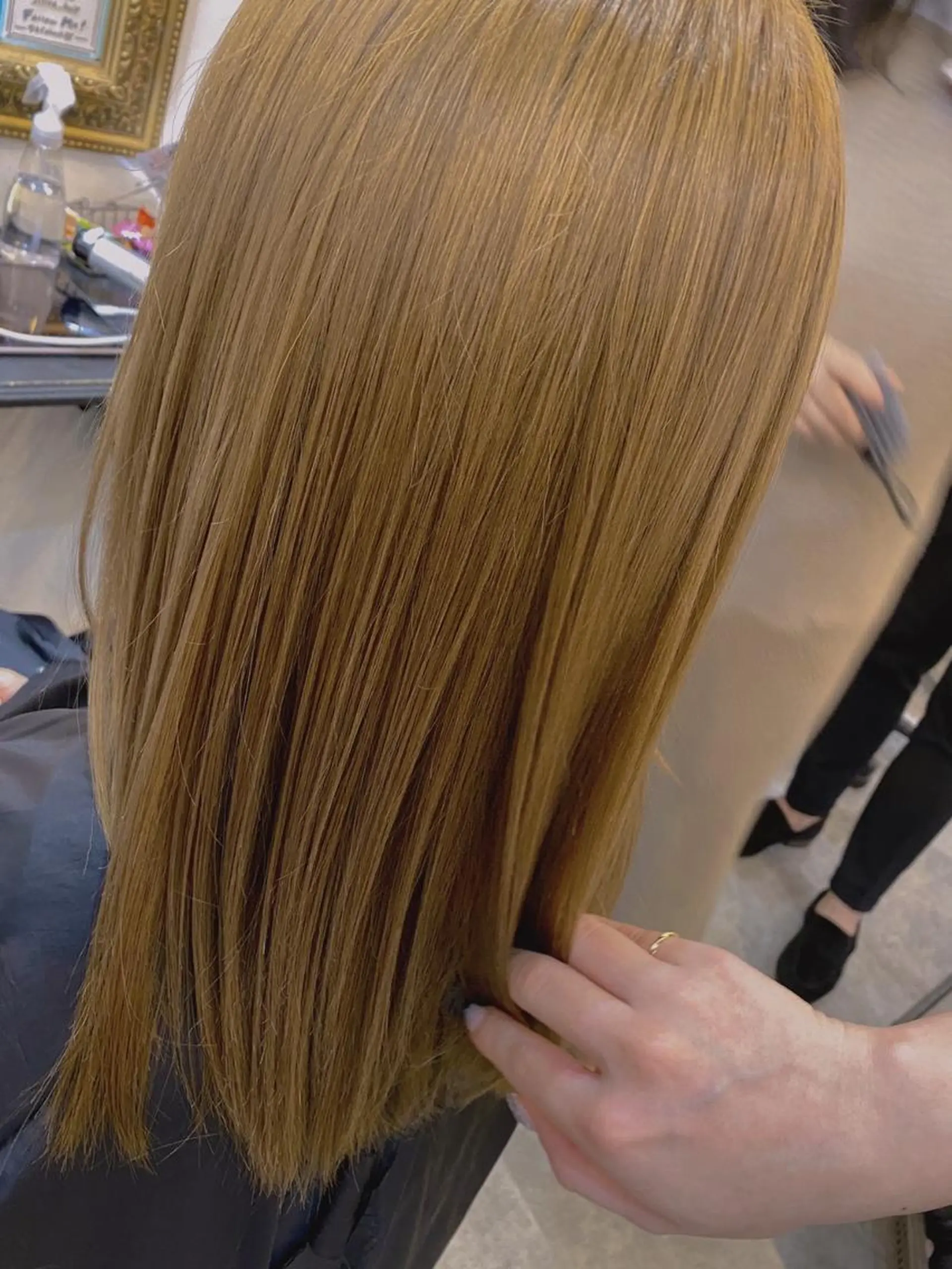 ロング カラー デザインカラー ハイトーンカラー ロング 縮毛矯正 トリートメント N° jemica 札幌のヘアスタイル