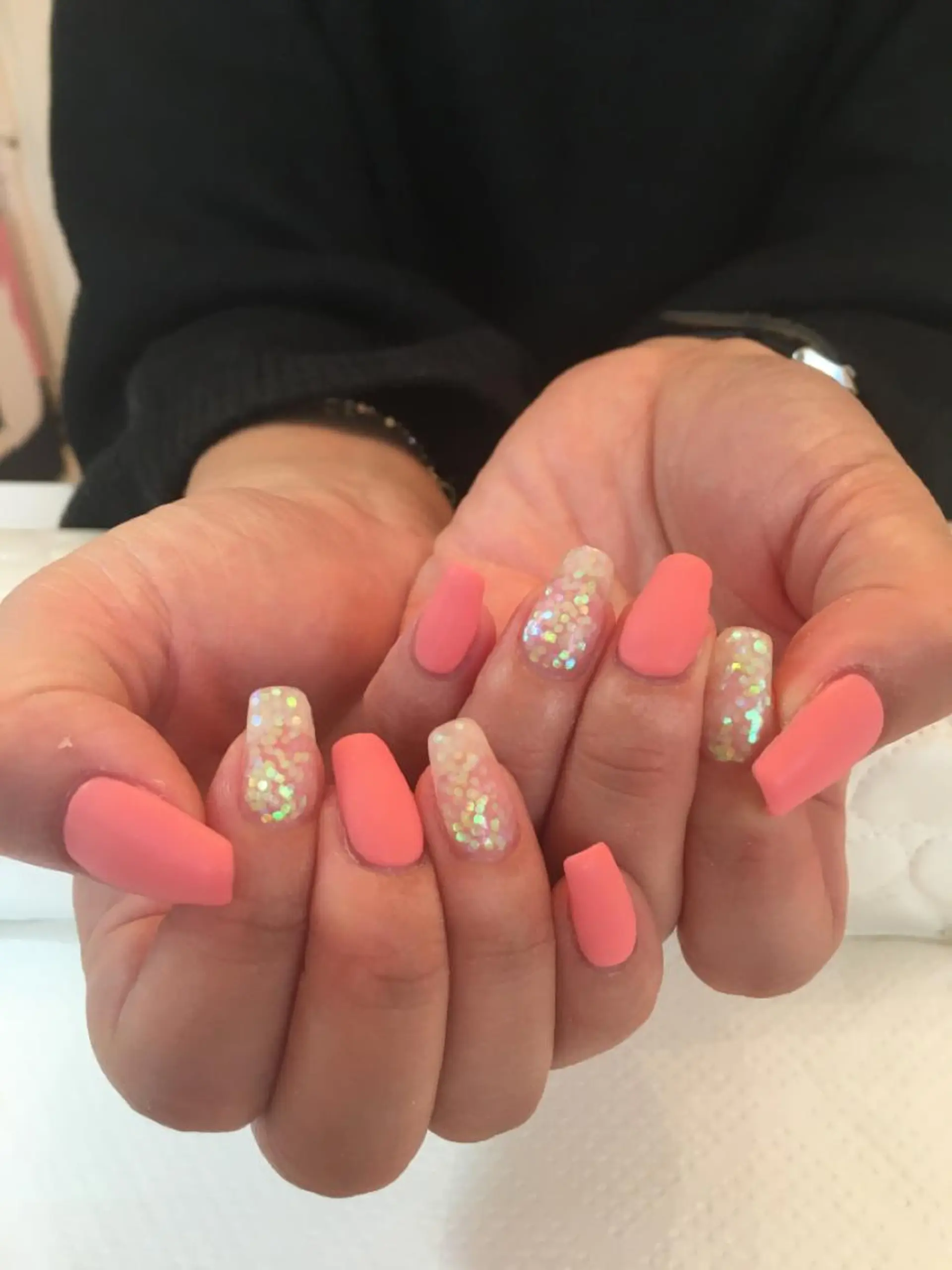 ネイル クリアネイル マットネイル ピンク ネイルサロン ショコラのネイルデザイン