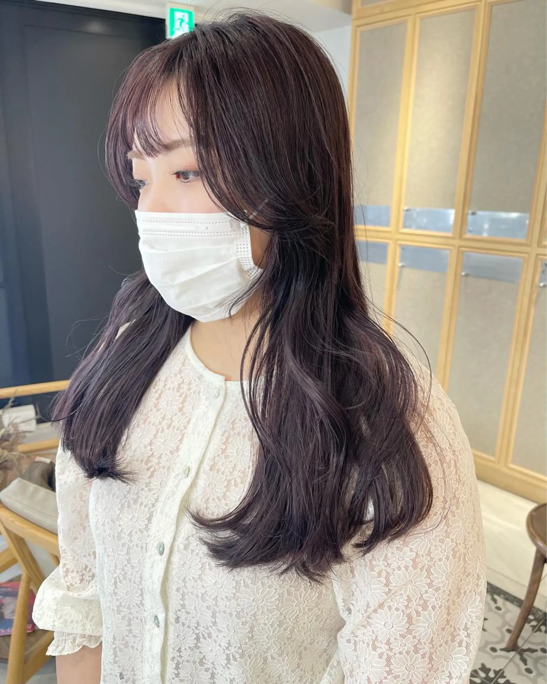 ロング カラー ラベンダーカラー ラベンダーグレー ヘアカラー トリートメント ヘッドスパ ラベンダー/レイヤー カット🤎mamiのヘアスタイル