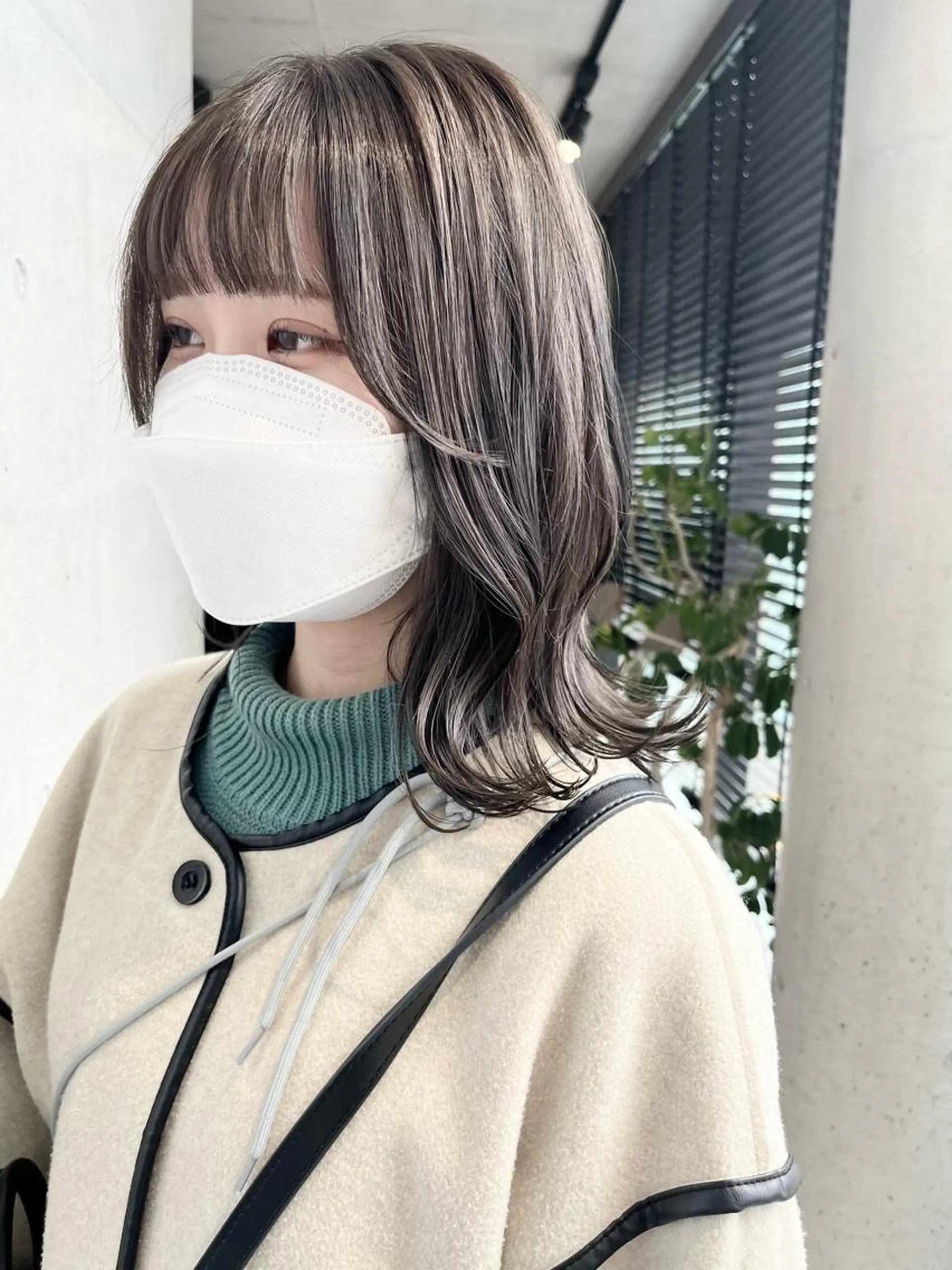 ミディアム カラー パーマ カット ヘアカラー トリートメント ヘッドスパ ヘアセット 透明感/オリーブ/ グレージュ/YUKAのヘアスタイル