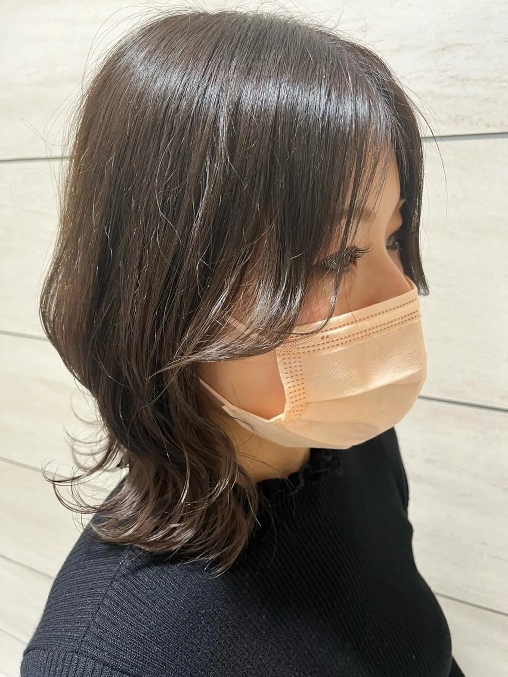 ミディアム カラー アッシュ アッシュブラウン ブラウンカラー ヘアカラー トリートメント noll【今池駅前】 池田碧花のヘアスタイル