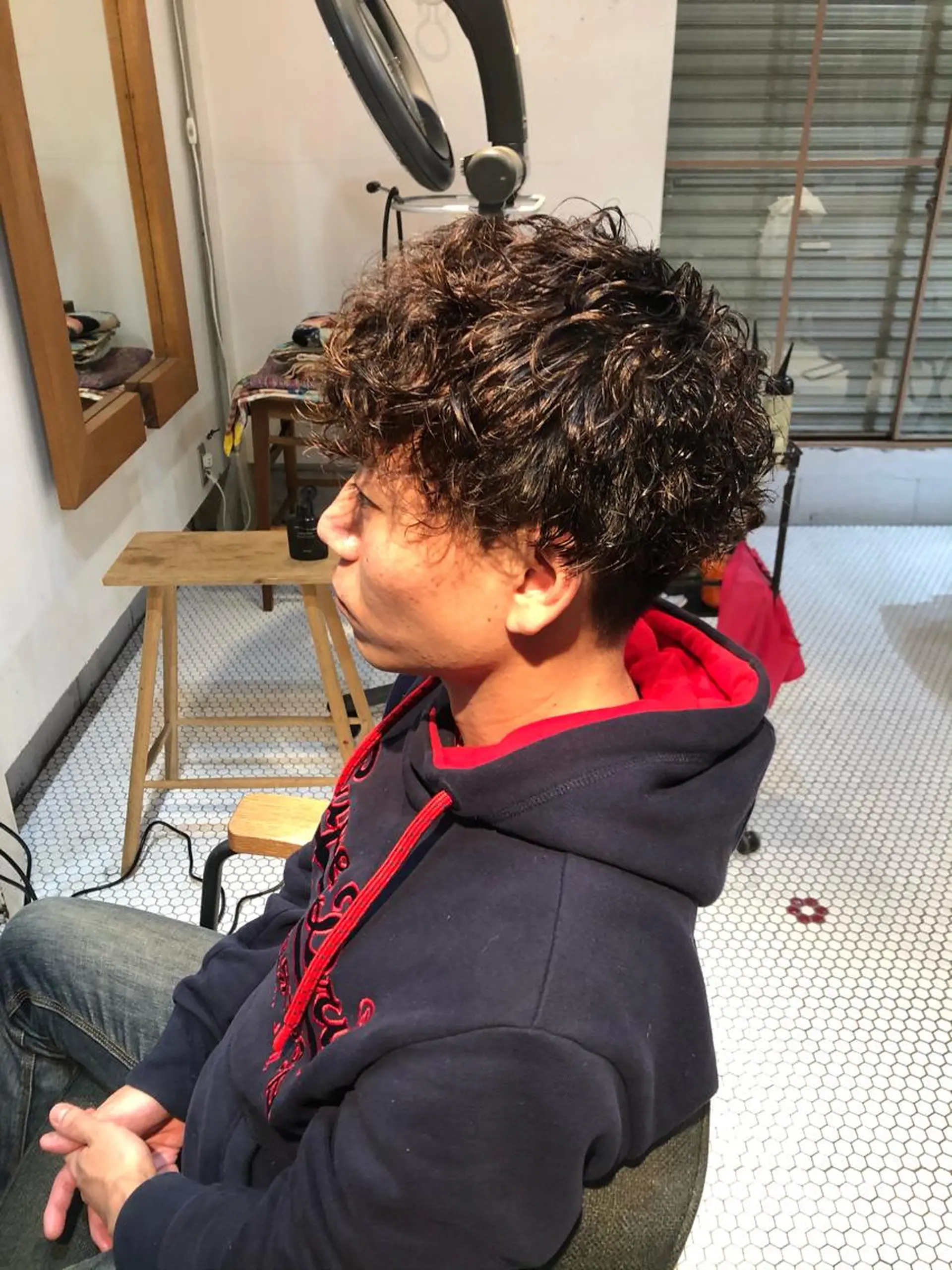 パーマ メンズ マッシュ メンズパーマ スパイラルパーマ すみとも るなのヘアスタイル