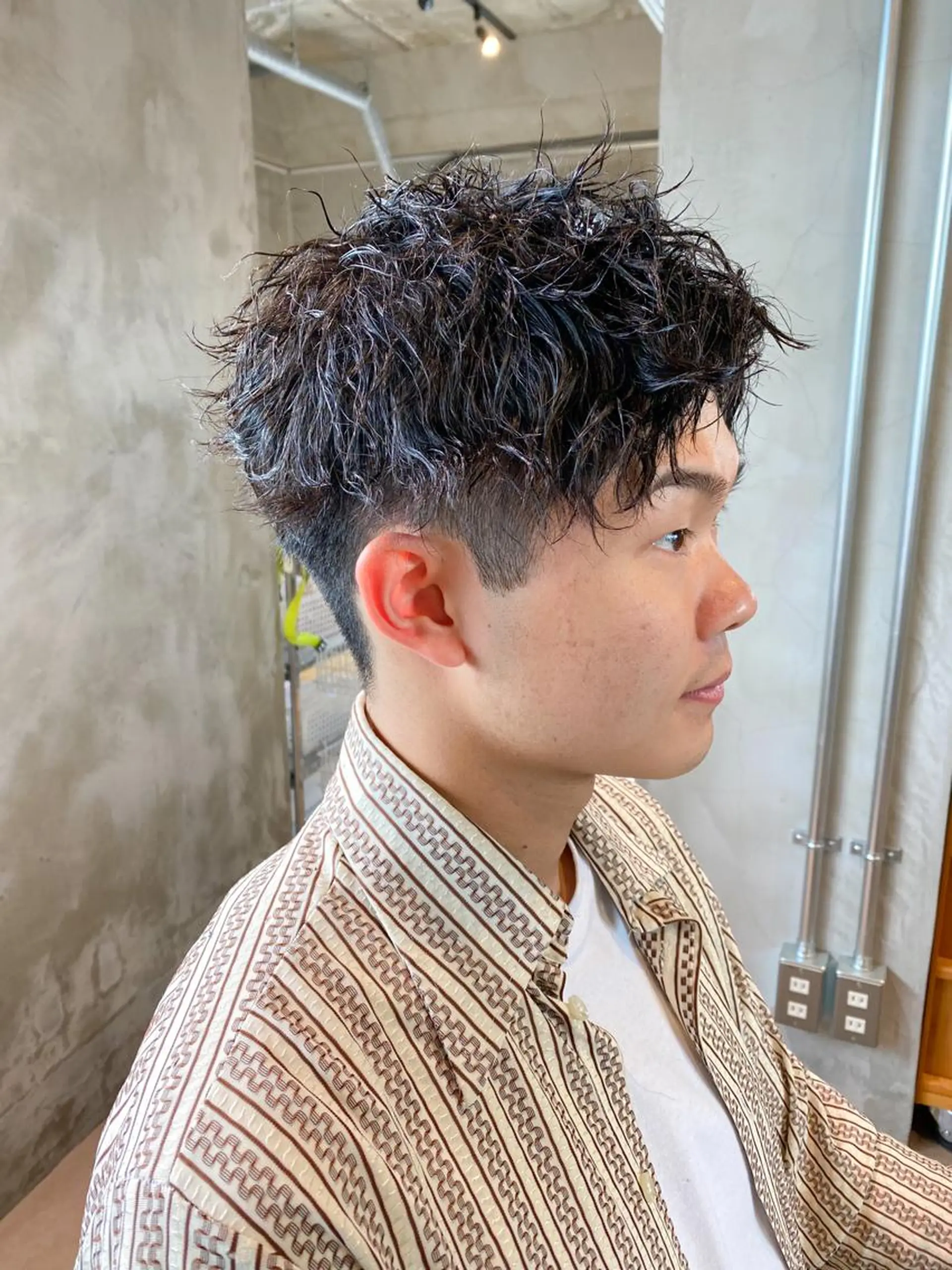 カラー パーマ メンズ カット 🫧暗髪レイヤー🫧 中山唯斗のヘアスタイル