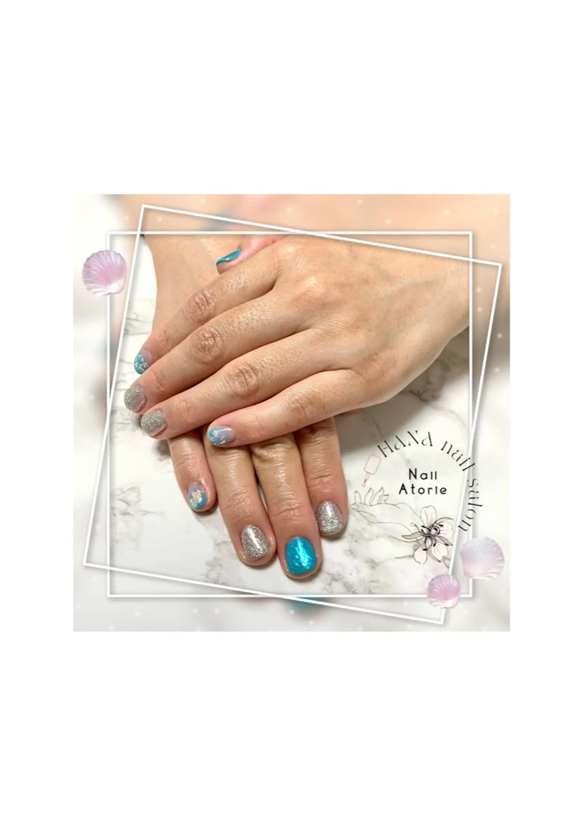 ネイル ブルー 夏ネイル HaNA 　nail salonのネイルデザイン