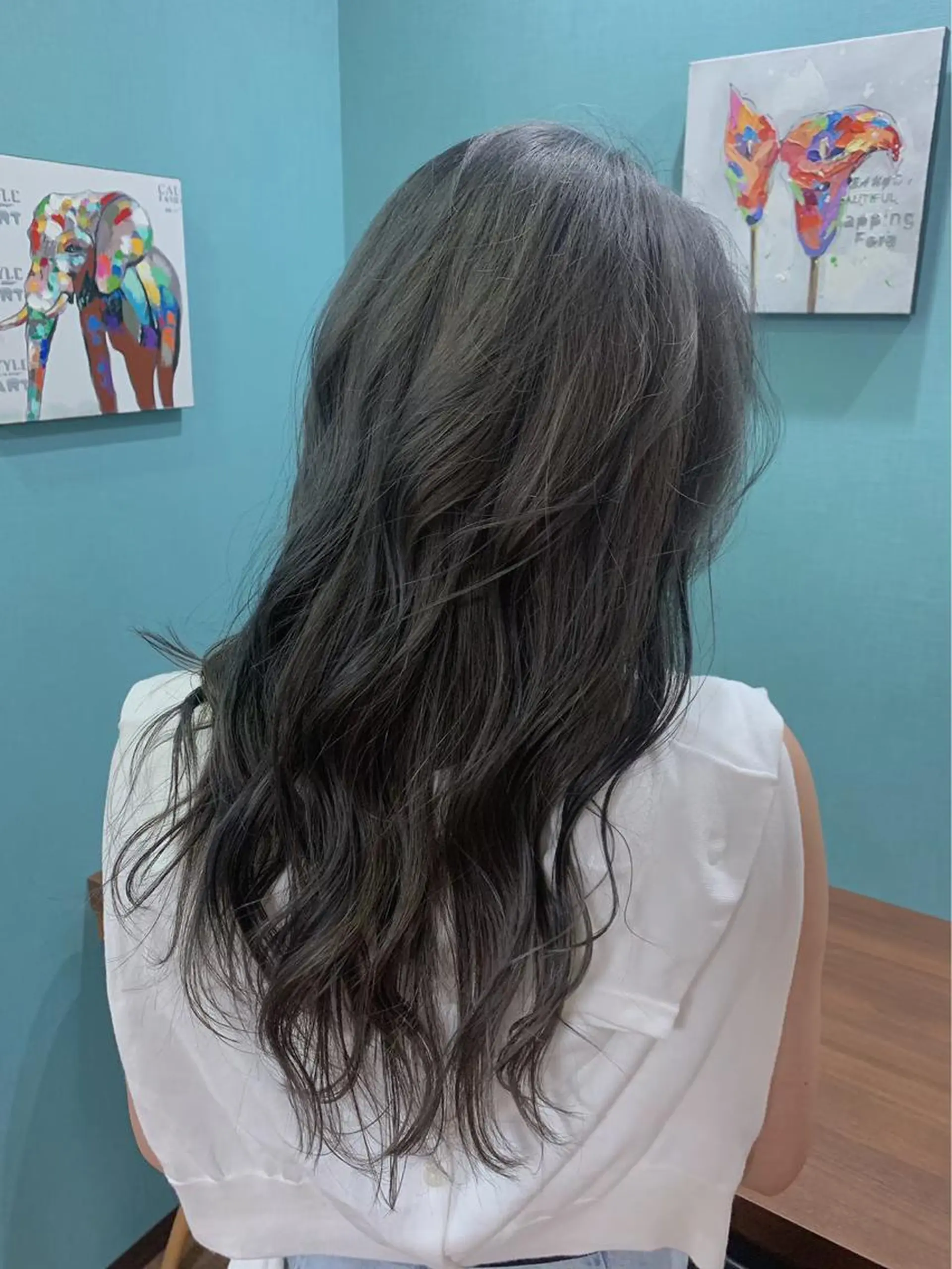 ロング カラー ヘアカラー トリートメント 髪質改善×潤艶カラー ⭐️岡田崇彰のヘアスタイル