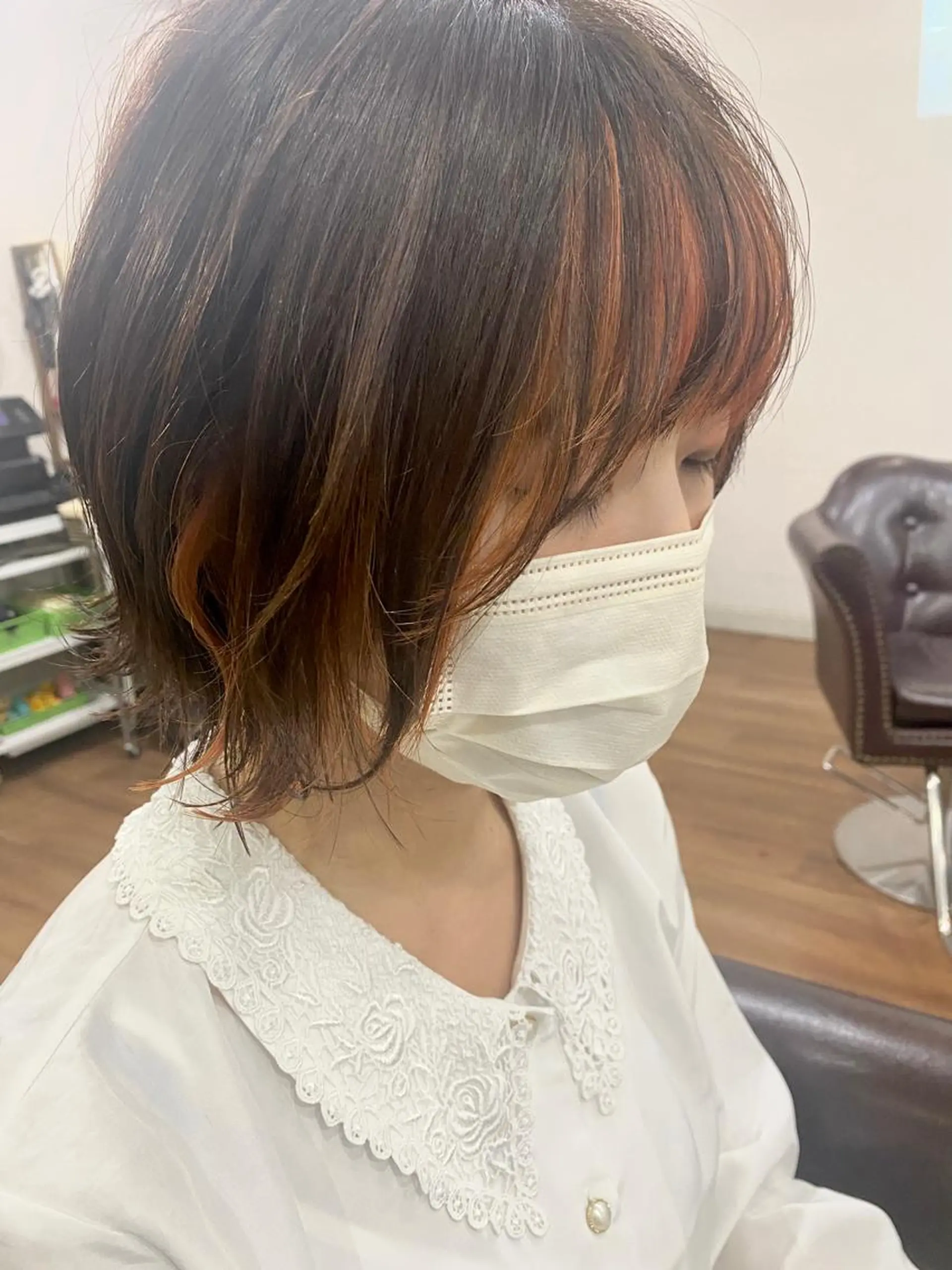 ミディアム ミストバング ヘアカラー トリートメント 松村 崇弘のヘアスタイル