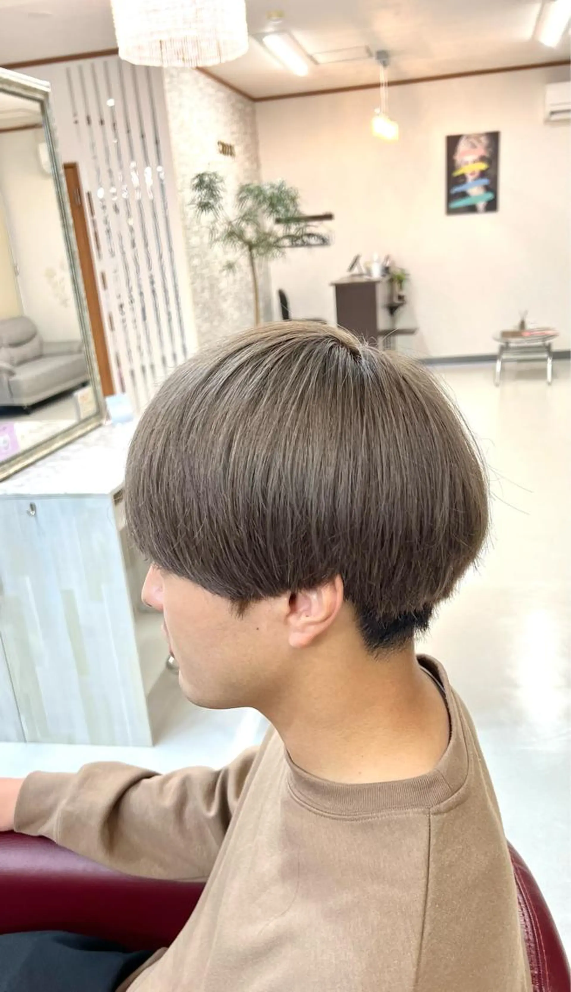 ショート カラー メンズ グレージュ ミルクティーグレージュ KEN 🌟のヘアスタイル