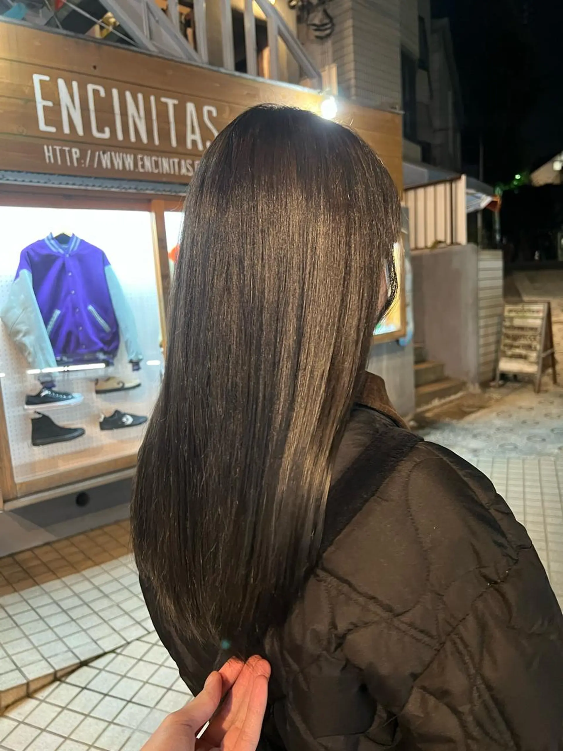ロング カラー 黒髪 ブリーチ ブルーカラー ブルーブラック 【髪質改善/縮毛矯正 /カラー】ホサカのヘアスタイル