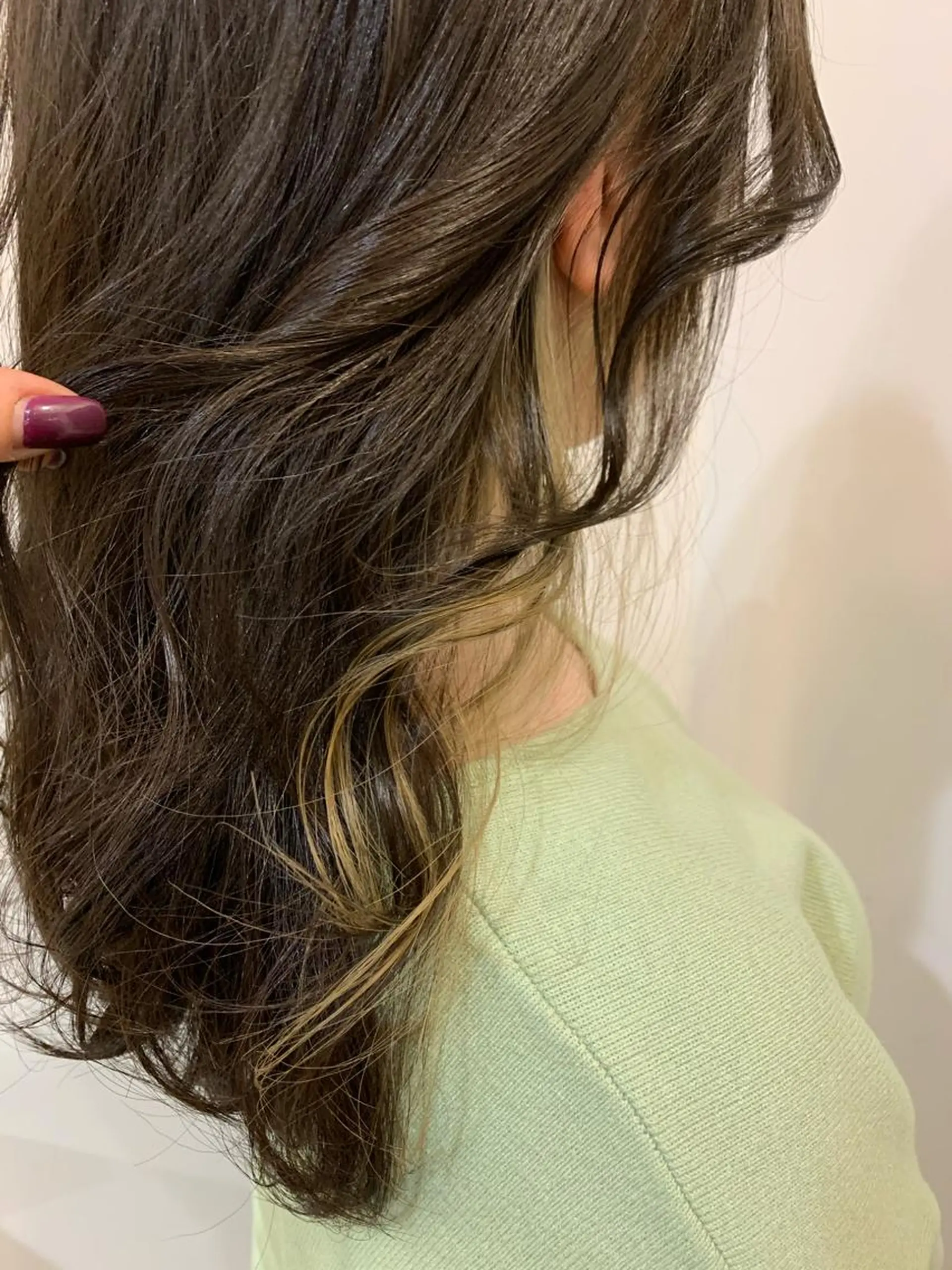 ロング カラー アッシュ インナーカラー Lolonois梅田 /Okazaki:)のヘアスタイル