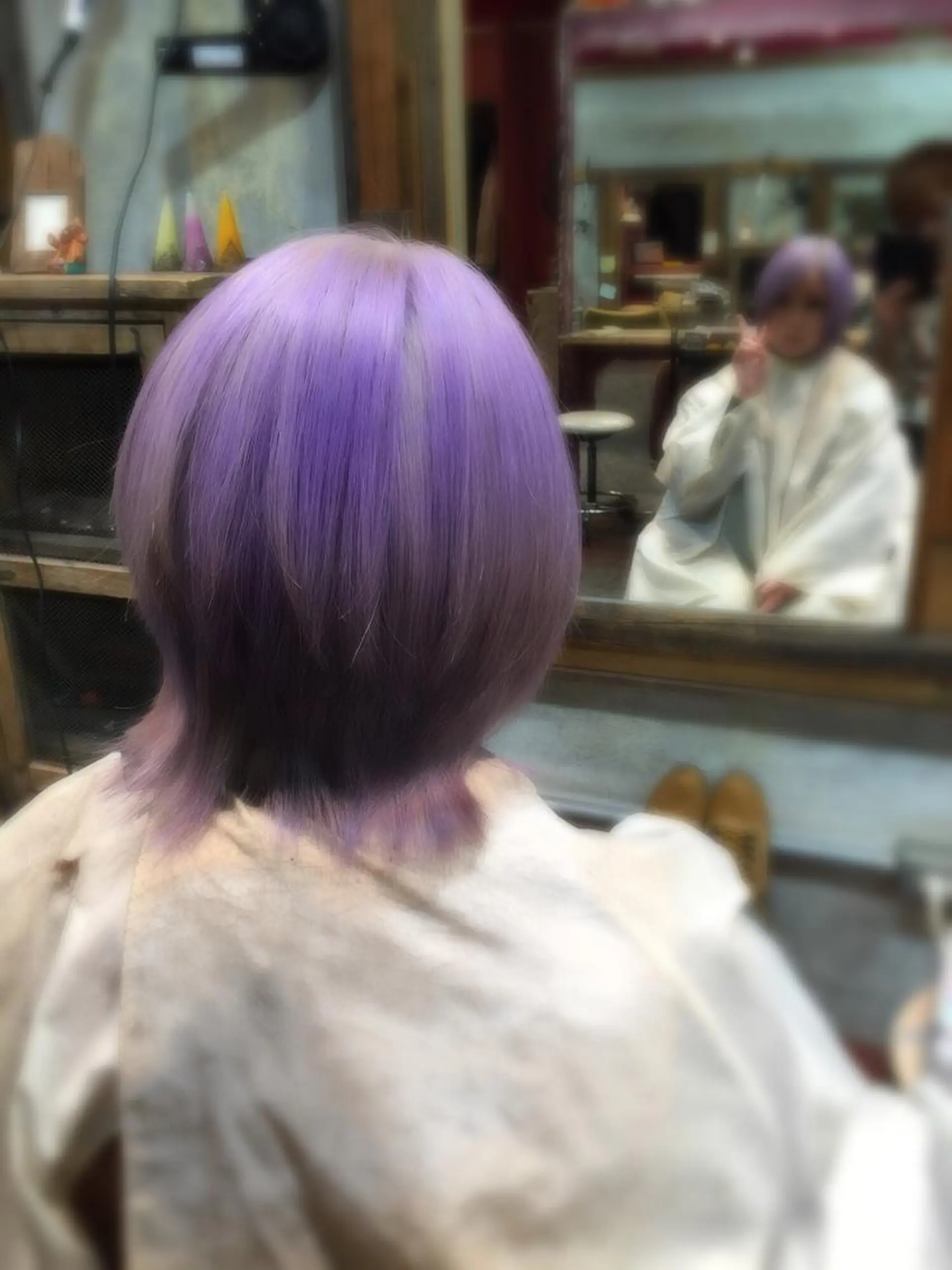 カラー ラベンダーカラー FÜRSTIN所属・西村大悟 ブリーチ縮毛矯正のヘアスタイル