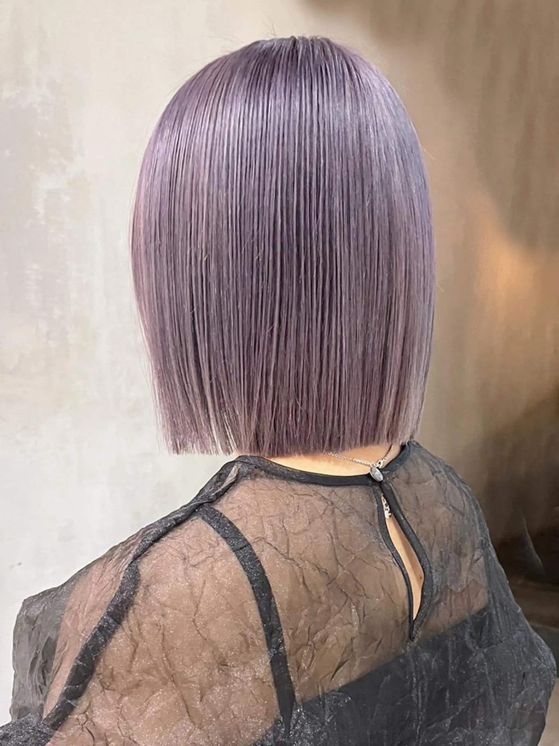カラー ミディアム ブルーカラー ブルーラベンダー ラベンダーカラー ボブ カット ヘアカラー トリートメント ITbyALBUM 中野店のヘアスタイル