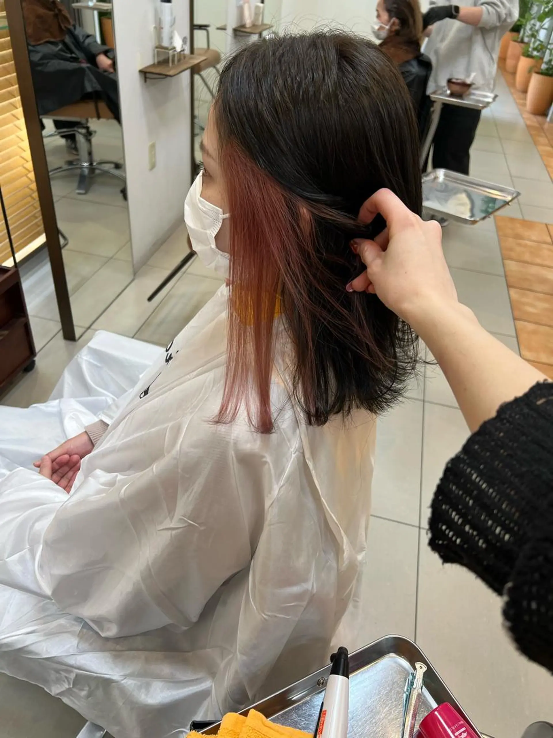 カラー インナーカラー ピンクカラー SOYONなんば店 ／韓国風のヘアスタイル