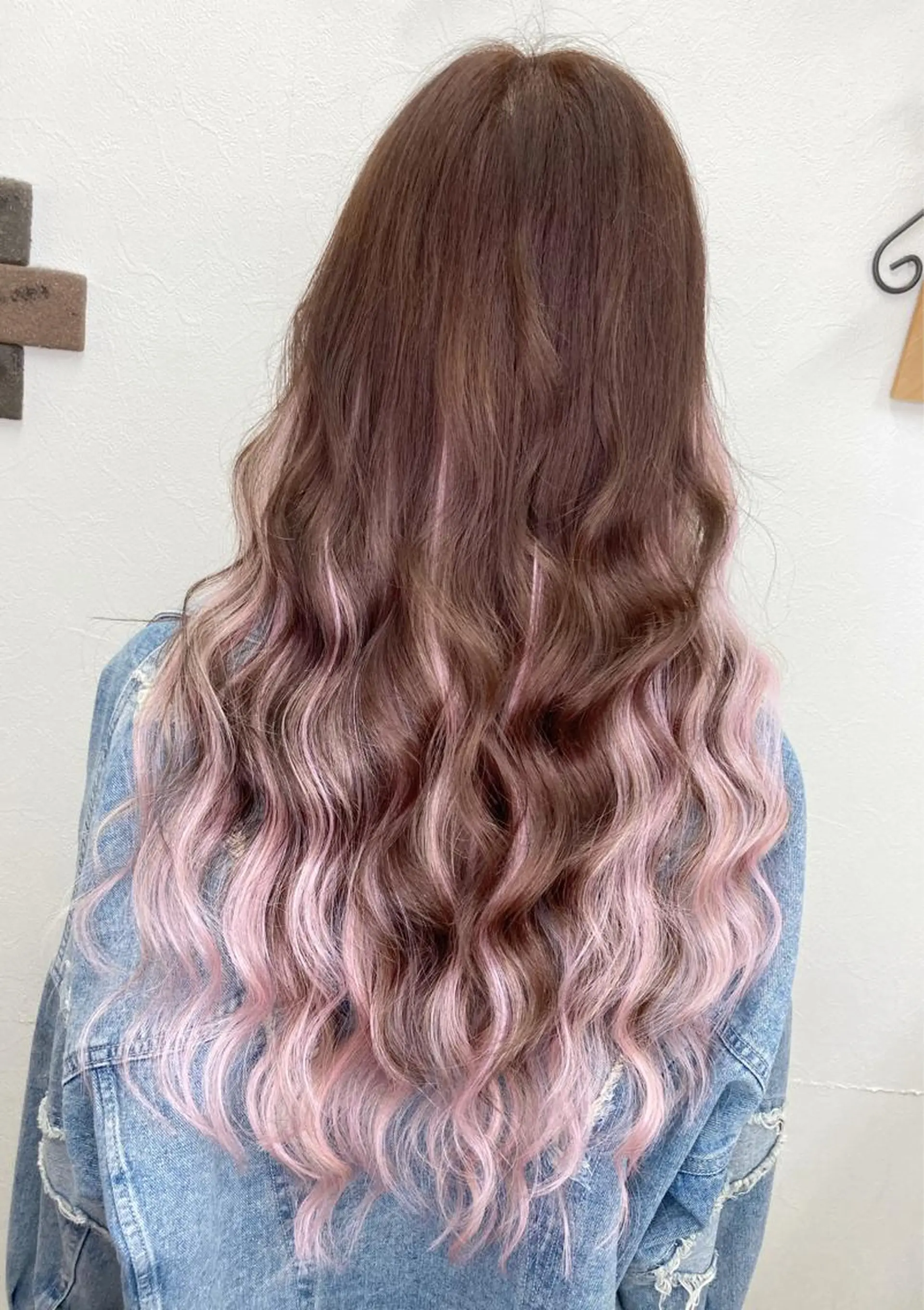ロング カラー ベージュカラー グラデーションカラー ピンクカラー ピンクベージュ KEISUKE/カラ ー🐶シールエクステのヘアスタイル