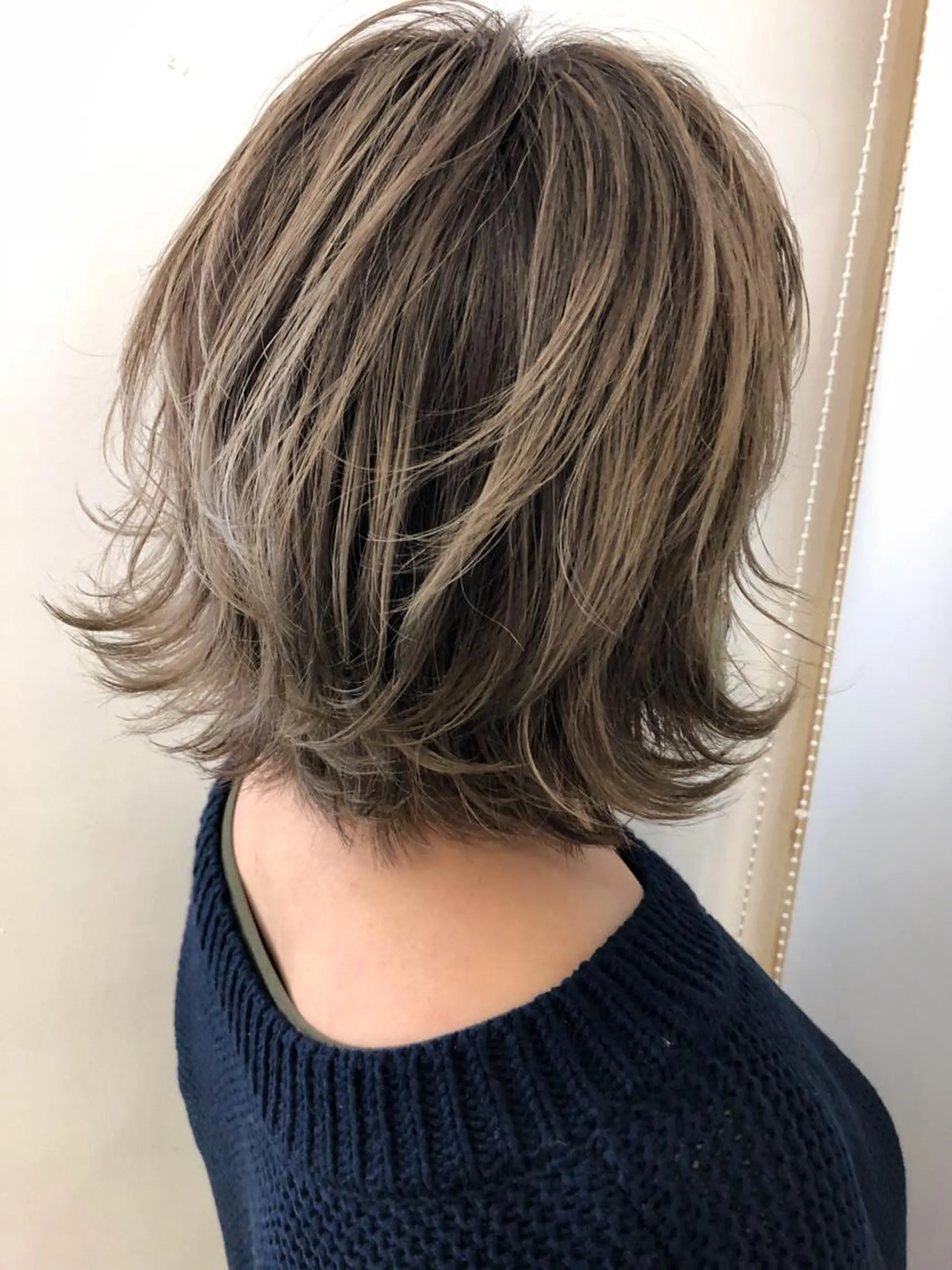 ミディアム カラー ハイライトカラー 3Dハイライト ハイライト WONK. ウォンク 心斎橋のヘアスタイル