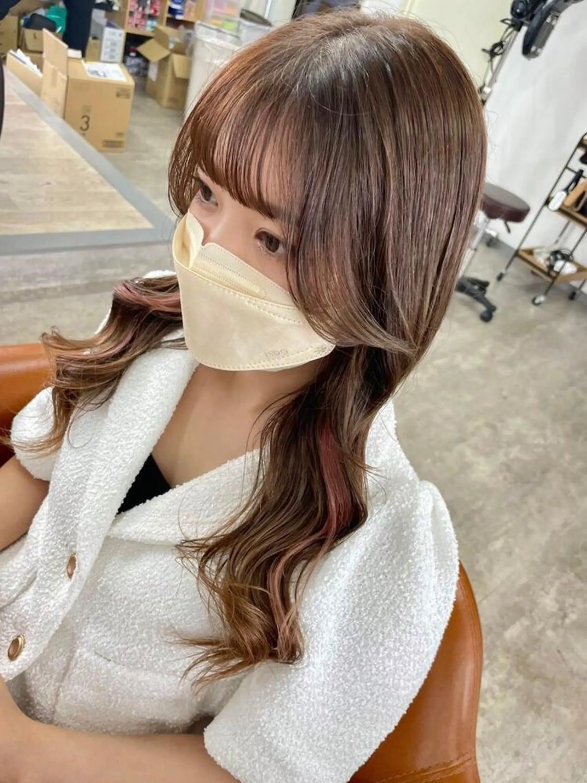 ロング カラー イヤリングカラー ピンクカラー ヘアカラー 🌙磯野 風香🌙 ReCharme新保のヘアスタイル