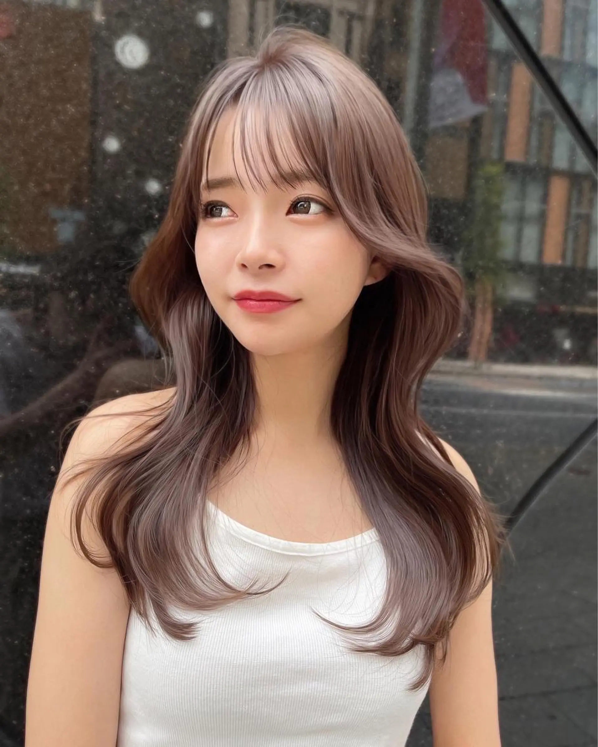 セミロング くびれヘア レイヤーカット 似合わせカット 小顔カット カット ヘアカラー トリートメント ボブパーマ ウルフパーマのヘアスタイル