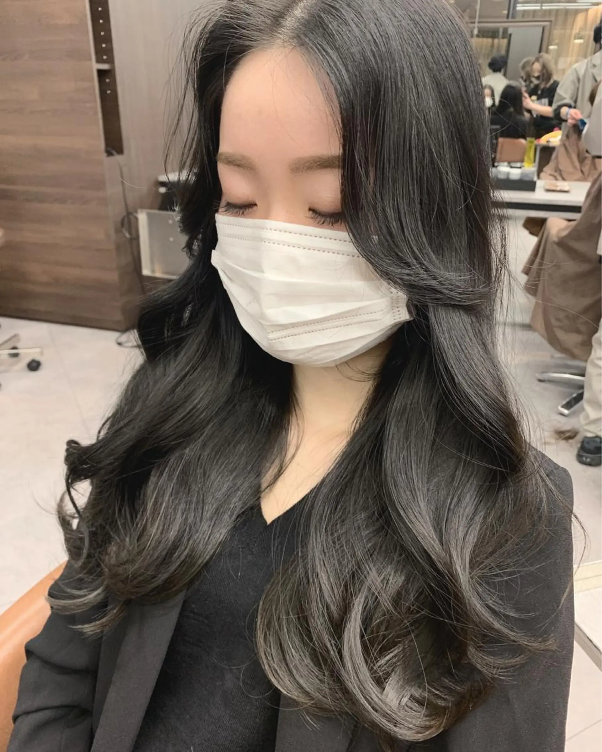 ロング カラー ヘアアレンジ オルチャンヘア 心斎橋🤍韓国風🤍 Mamiのヘアスタイル
