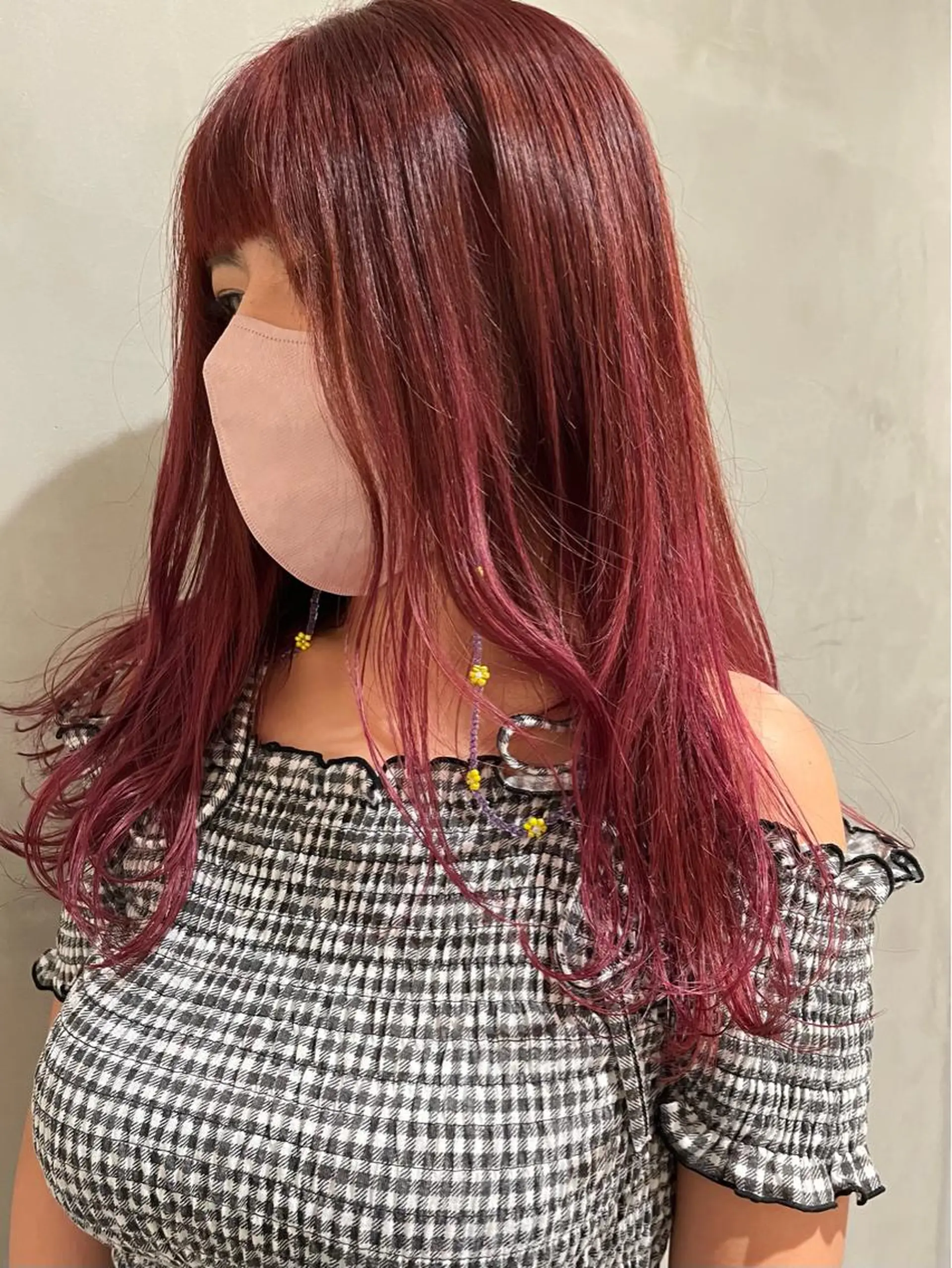 ロング カラー 暖色🍒姫カット🎀 オタク特化🎀ゆうなのヘアスタイル