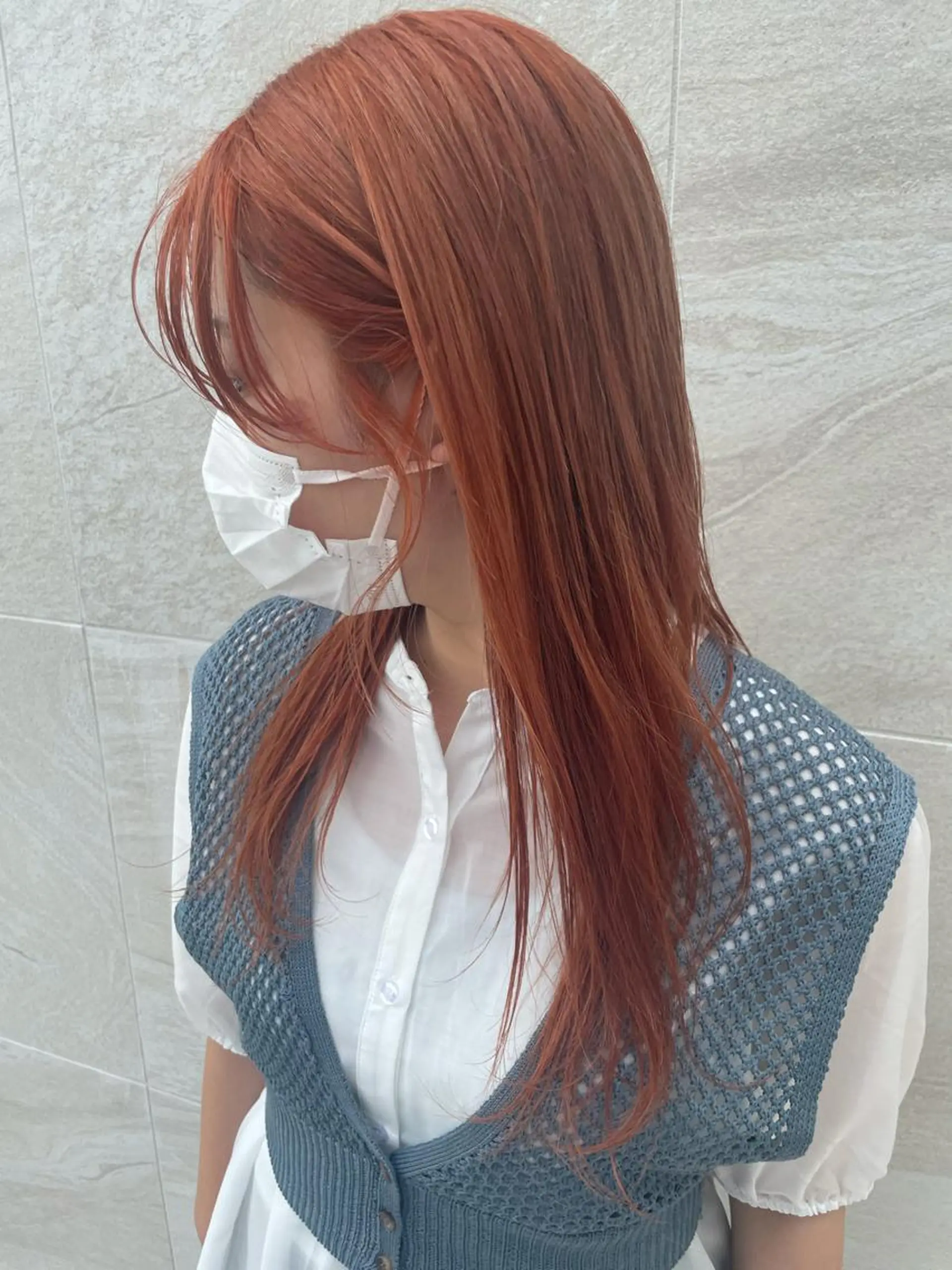 ロング カラー ブリーチ ハイトーンカラー オレンジ カット ヘアカラー トリートメント shigeru cut club 神田久志本店＆lag所属・田島 仁美のヘアスタイル