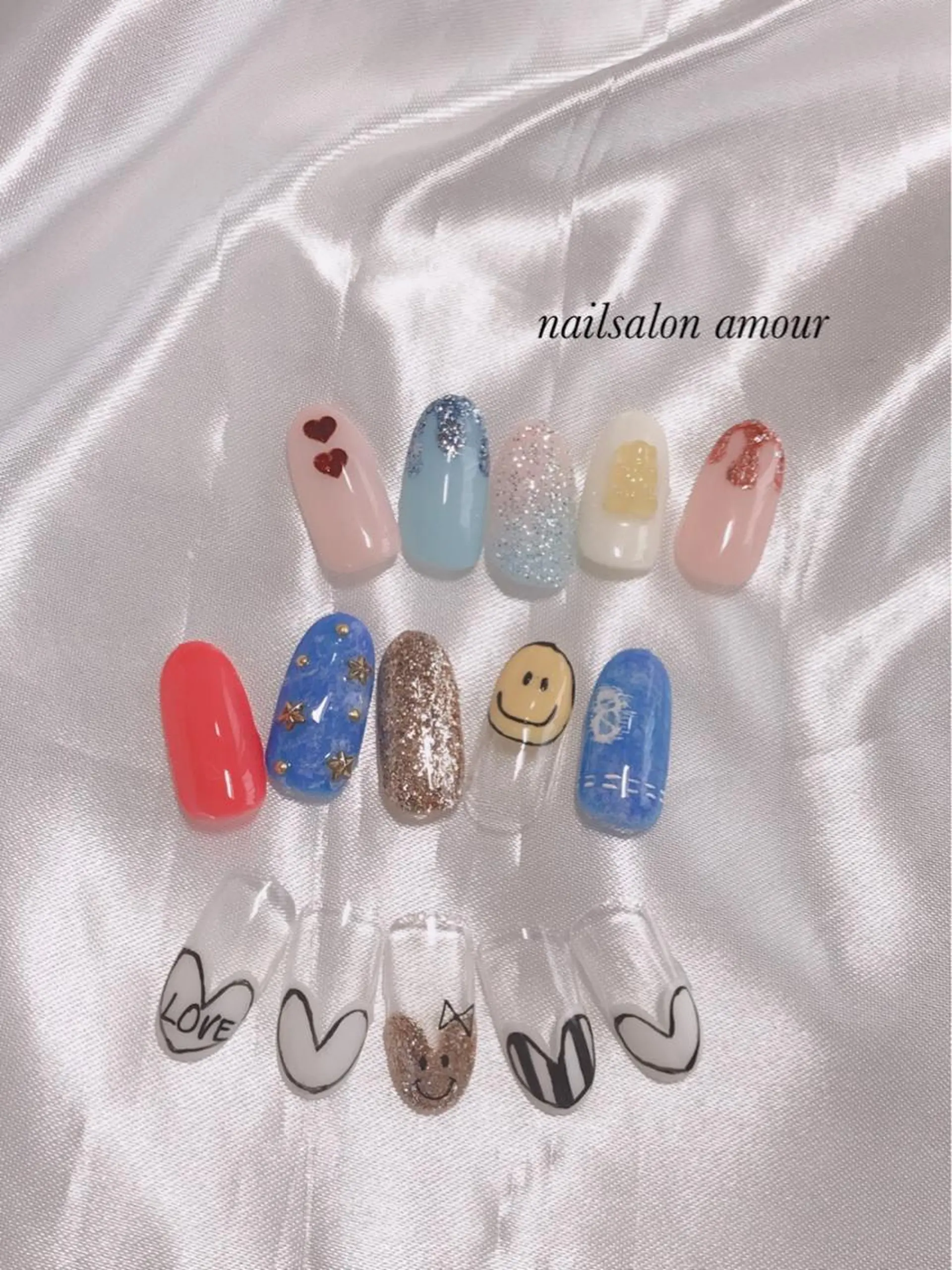 ネイル ストーンネイル nailsalon ♡amour♡のネイルデザイン