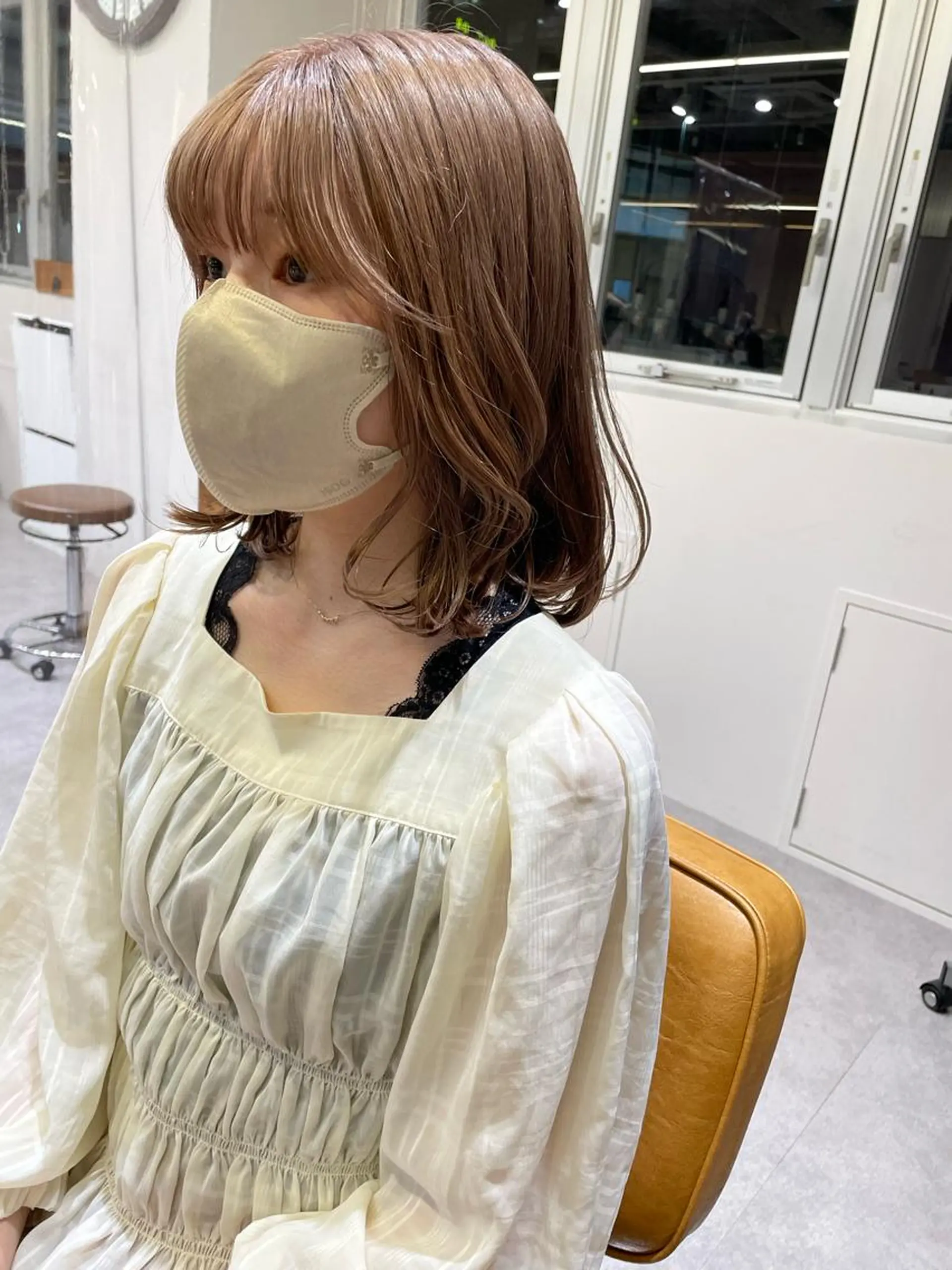 ミディアム カラー ベージュカラー ブリーチ an-t   branche所属・韓国風/コテ巻き風パ ーマ るい❤️‍🔥のヘアスタイル