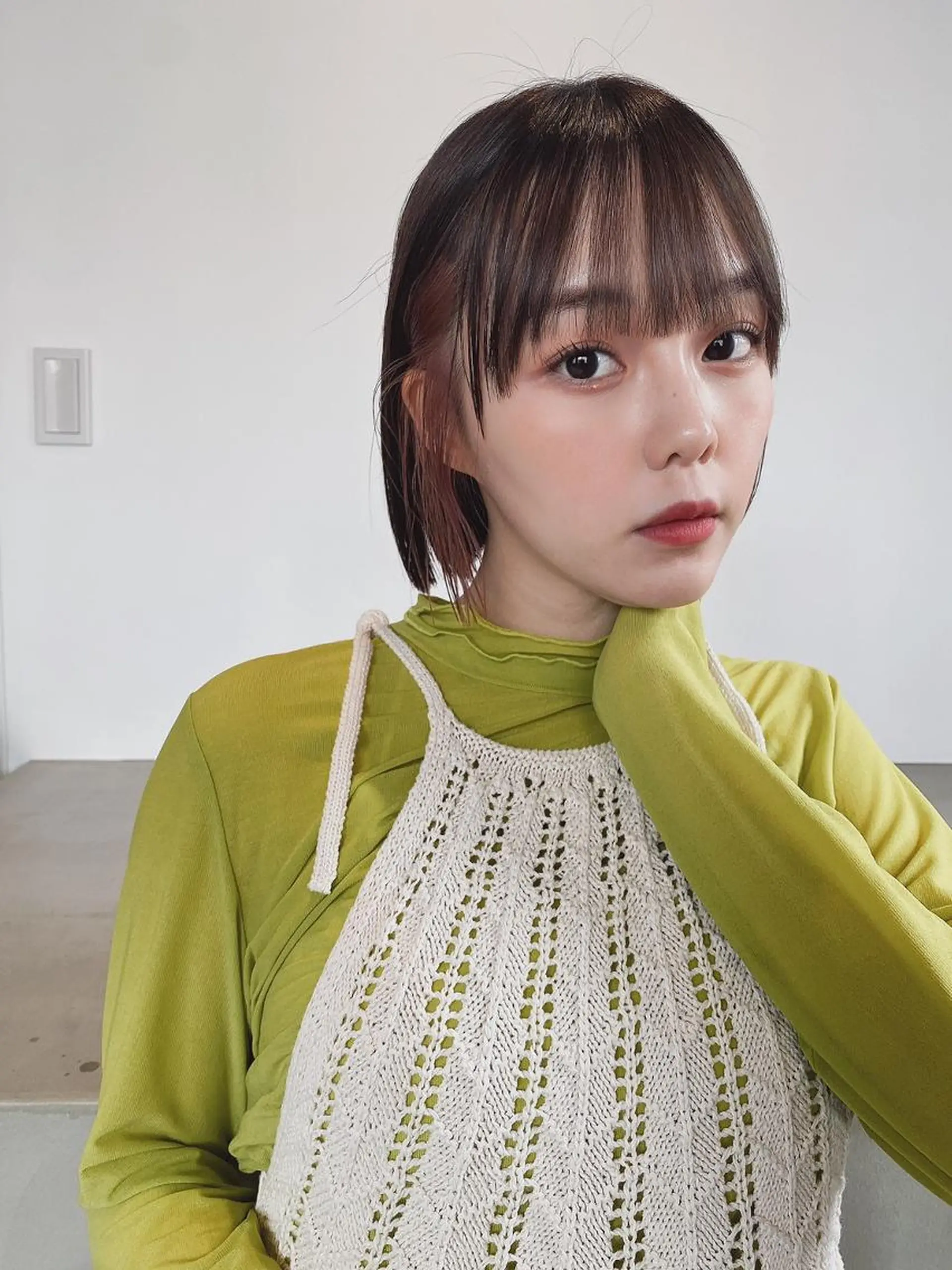 ミディアム エギョモリ 天使の羽バング・フェザーバング ハッシュカット ハイライト タンバルモリ ヘアカラー CEINE【セーヌ】 三軒茶屋のヘアスタイル