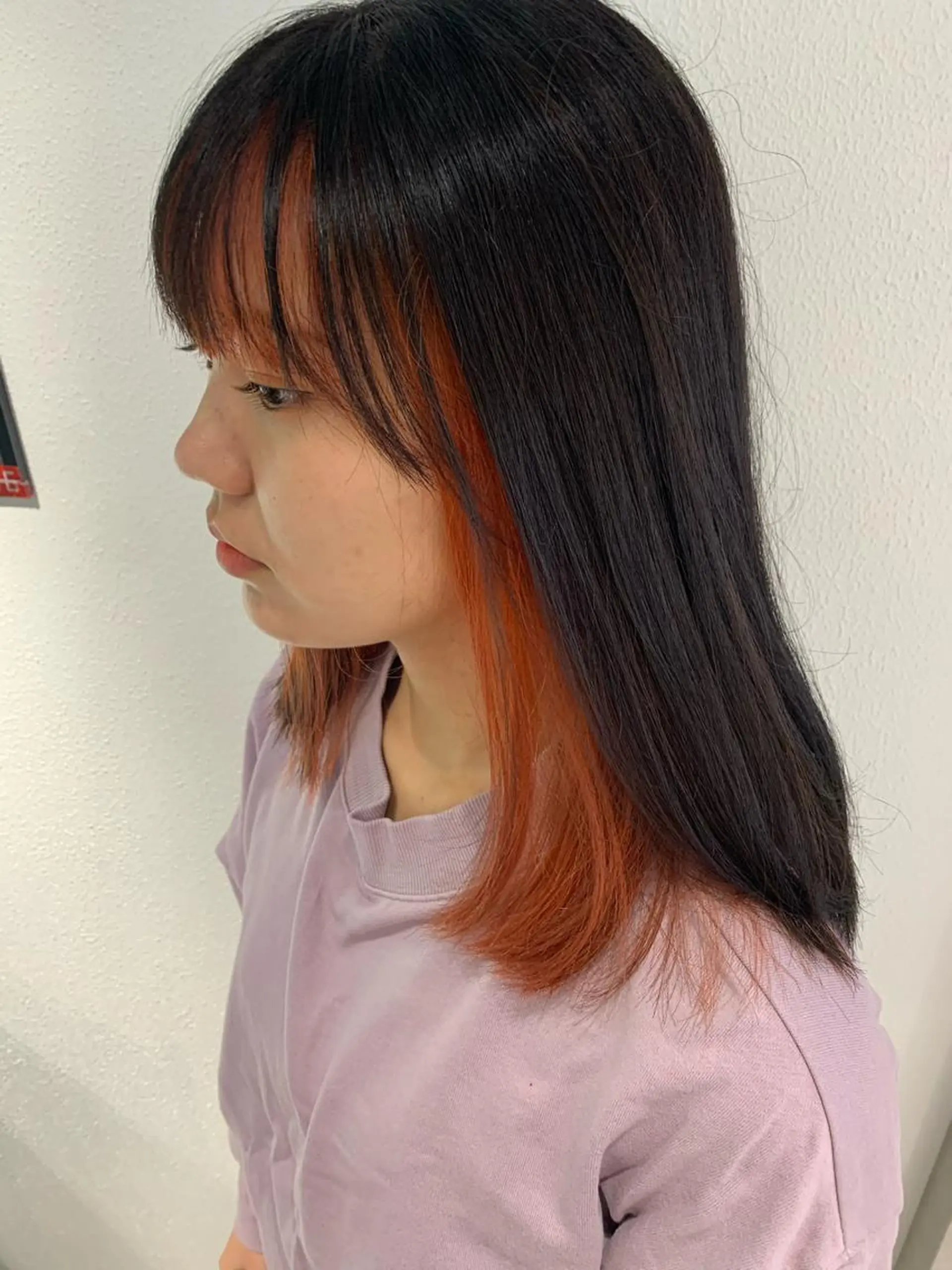ロング カラー ミストバング  フェイスフレーミング インナーカラー Selene hair 難波店のヘアスタイル