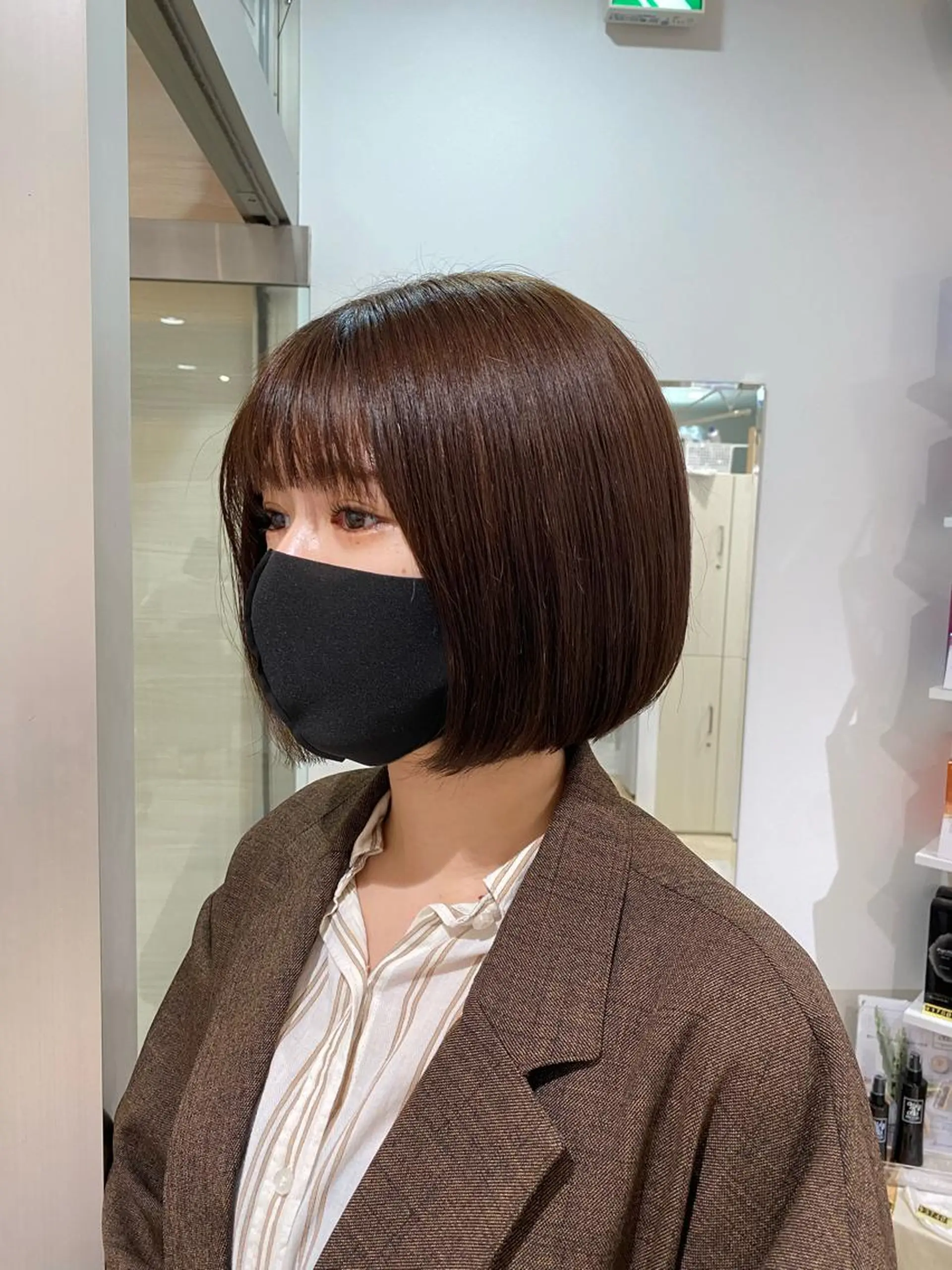 ミディアム カラー ボブ カット トリートメント クロスパーマ🥇韓国 ヘア🇰🇷濵田航希のヘアスタイル