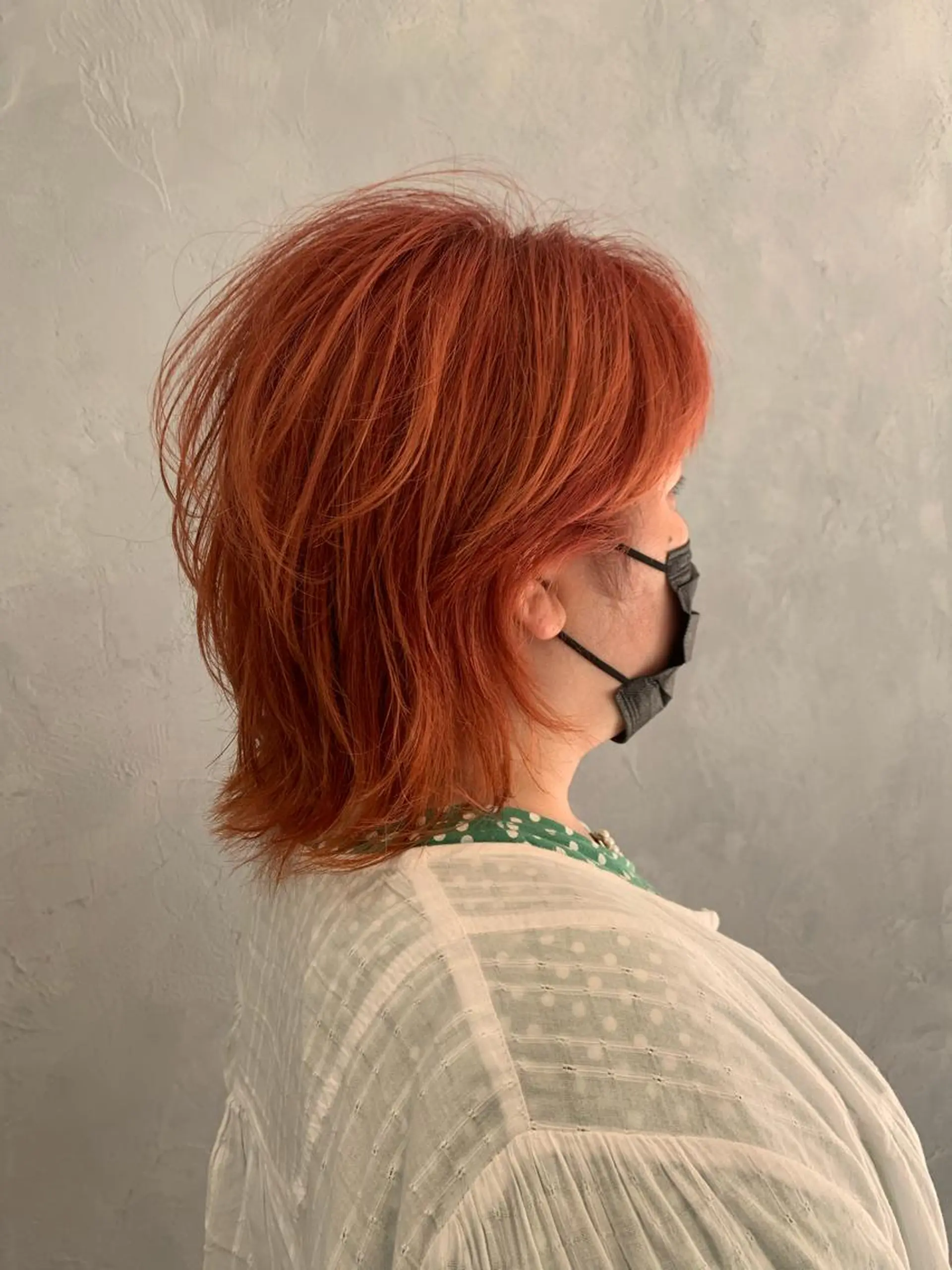 ミディアム ウルフカット ヘアカラー 髪質改善ストレート アオヤギのヘアスタイル