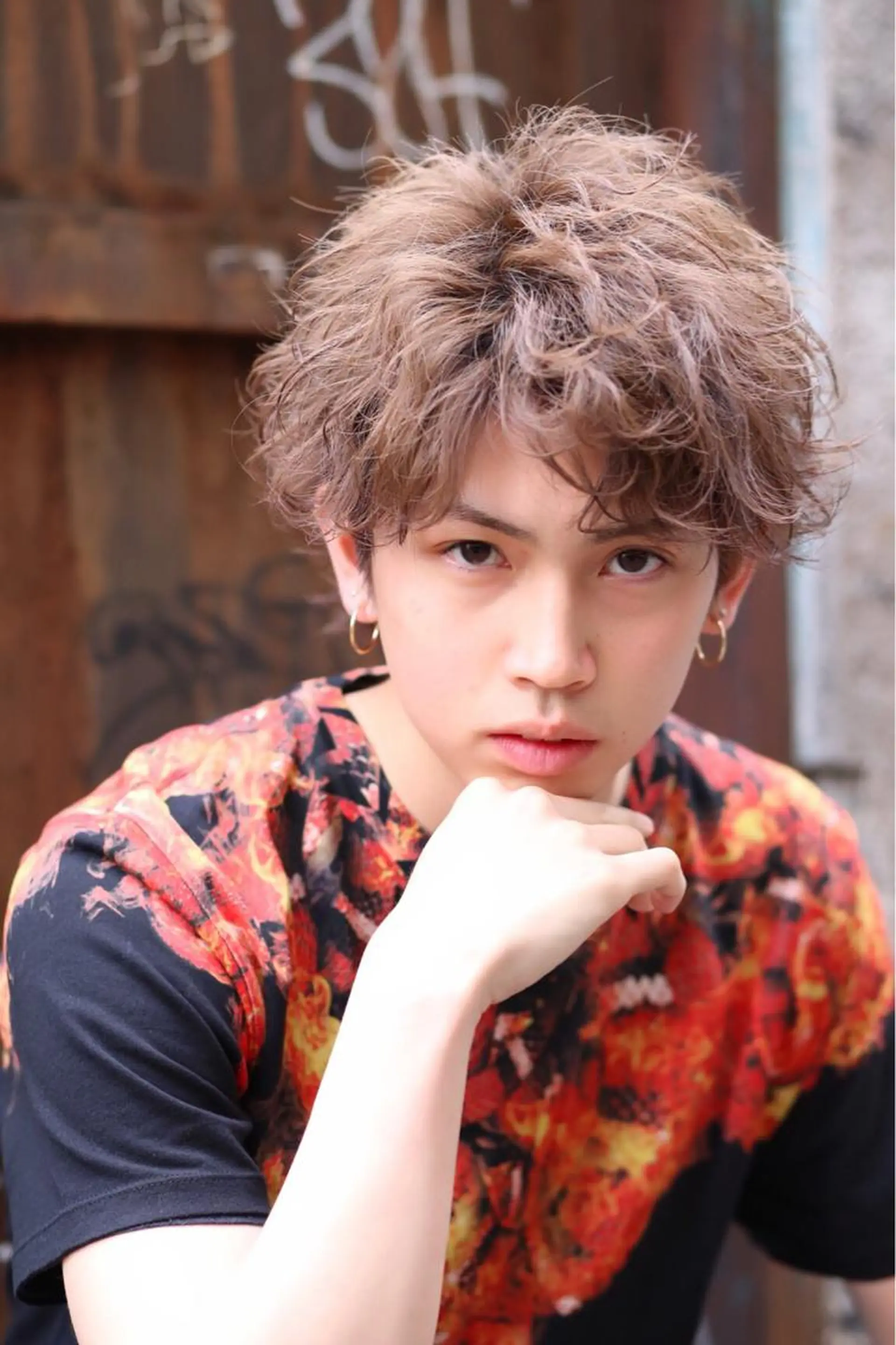 ショート カラー パーマ ヘアアレンジ メンズ キッズ 🟦ニュアンス/メン ズパーマ横浜🟦のヘアスタイル