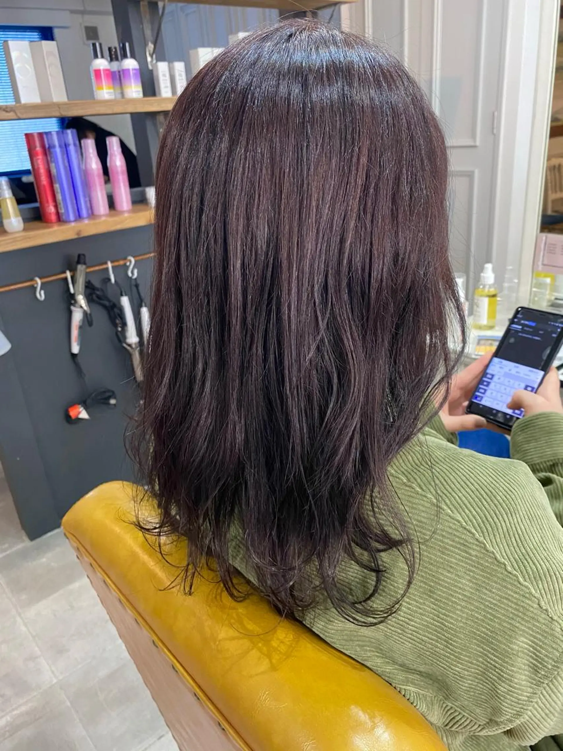 セミロング カット パーマ SHIAN立川 及川望のヘアスタイル
