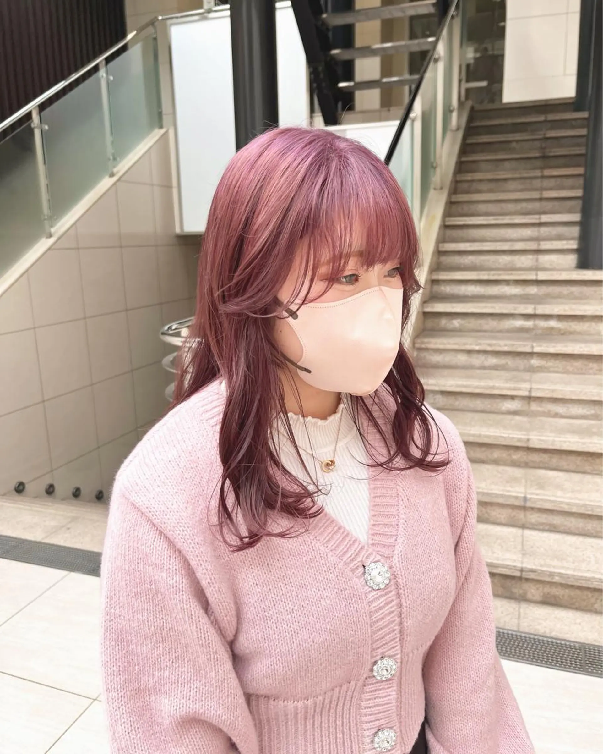 ロング カラー ラベンダーカラー ピンクカラー ピンクラベンダー ヘアカラー トリートメント くさかみさき🌼暖色 /韓国風/オタク🌼のヘアスタイル