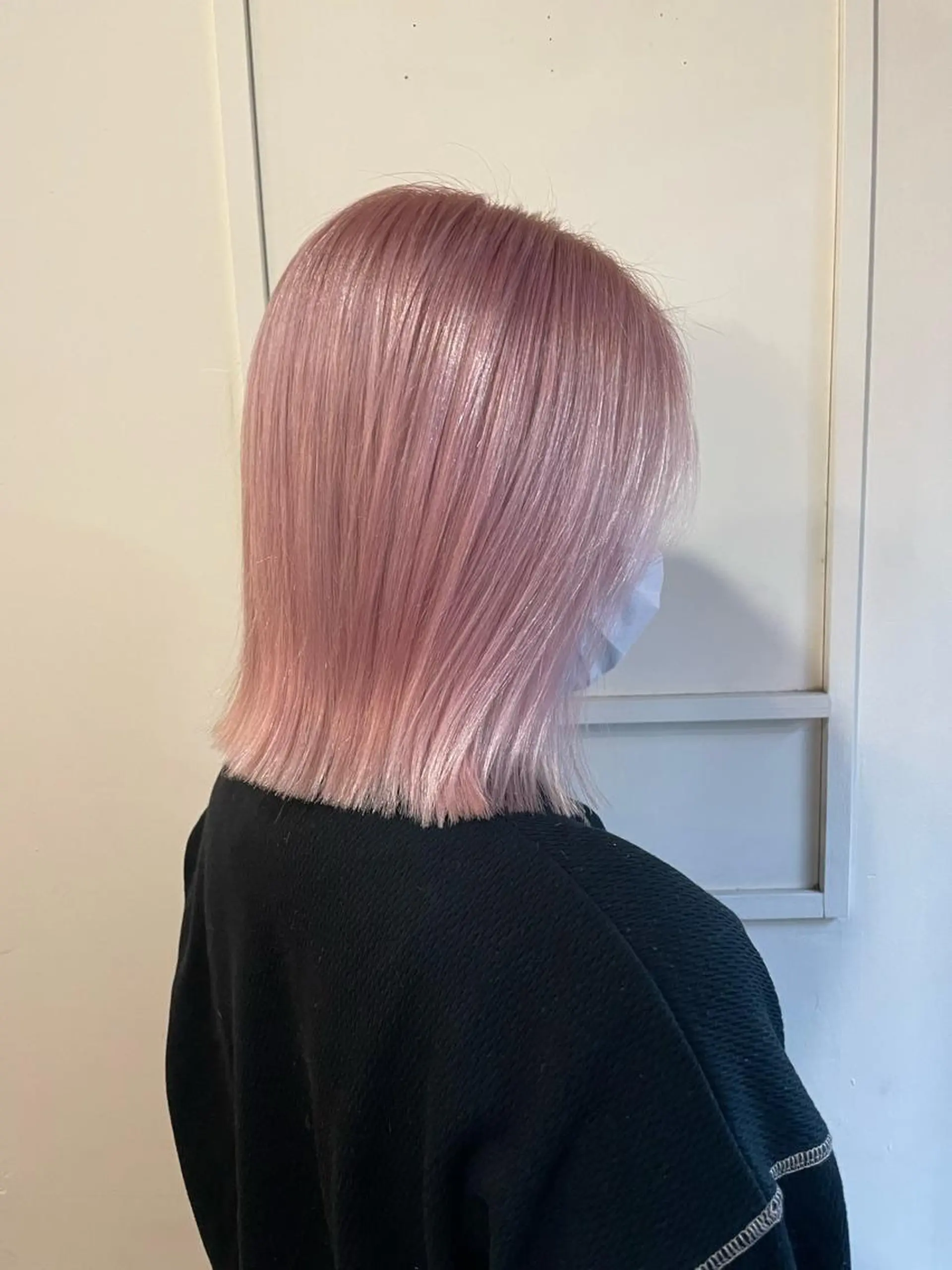 ミディアム カラー ブリーチ ピンクカラー ボブ ナガミネアリサ/ 学芸大学/海外ヘアのヘアスタイル